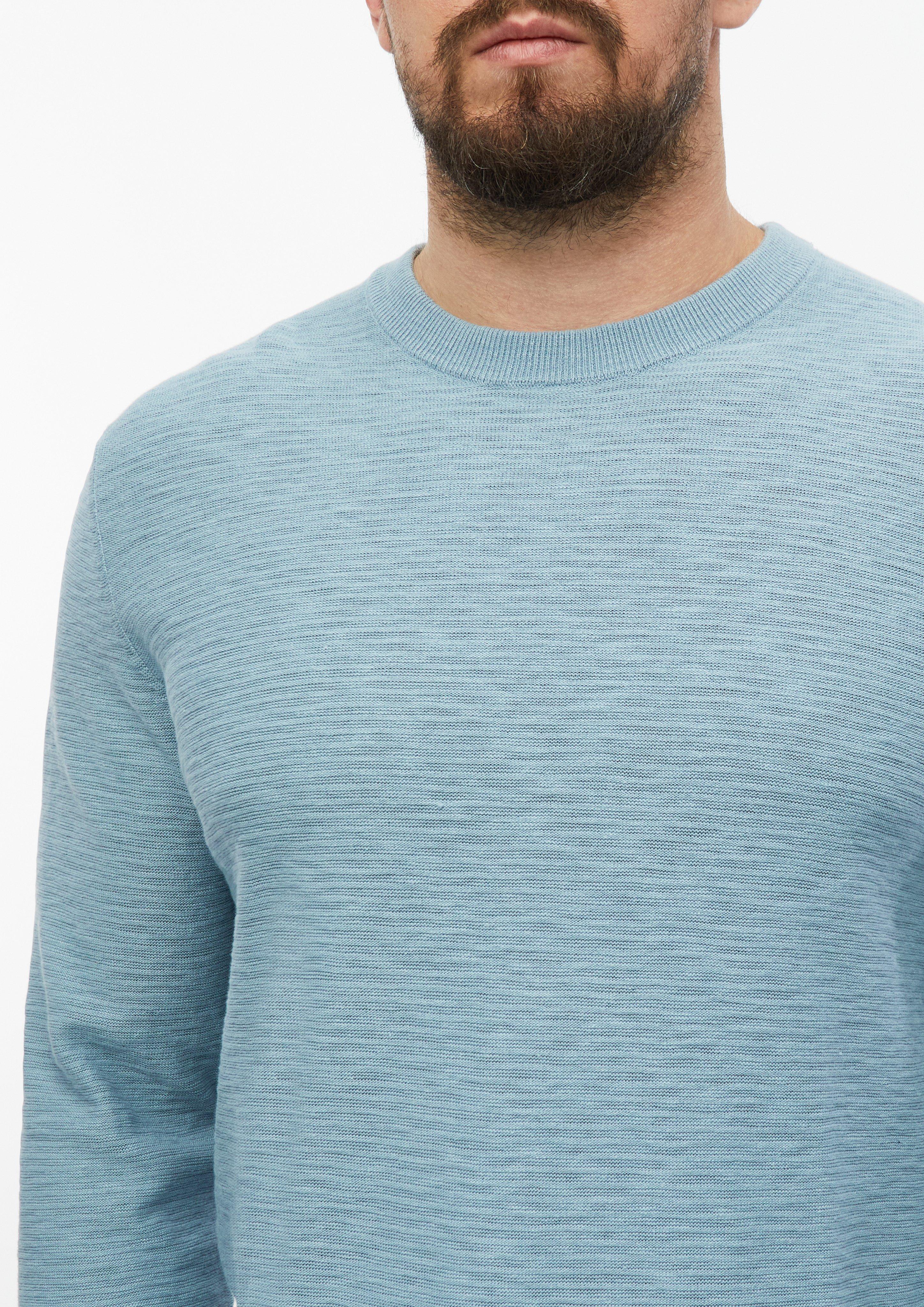 Heren Katoenen trui met vlamgarenstructuur in blauw van s.Oliver Men Tall Sizes