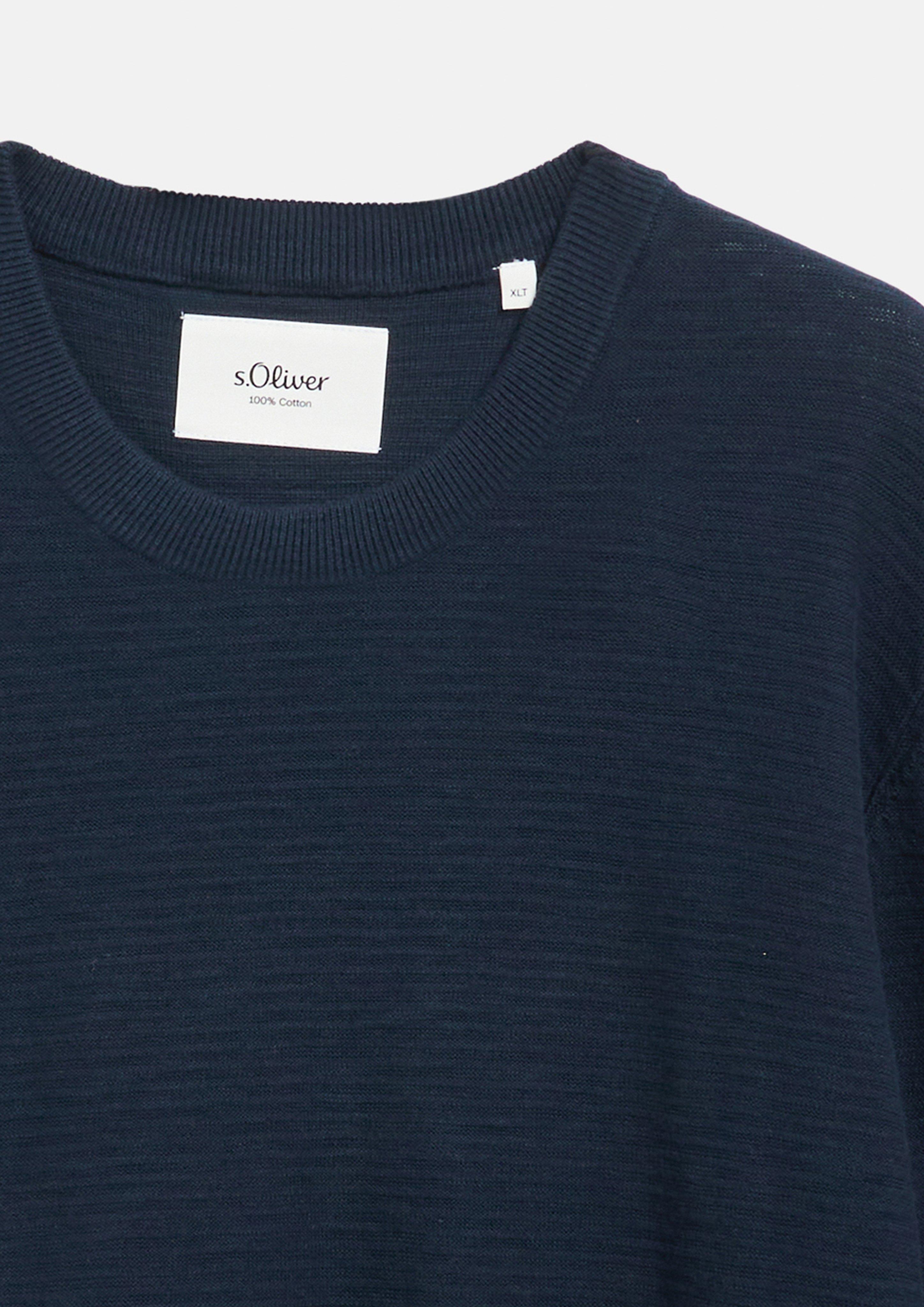 Men Cotton sweater with a slub yarn texture in blue by s.Oliver Men Tall Sizes