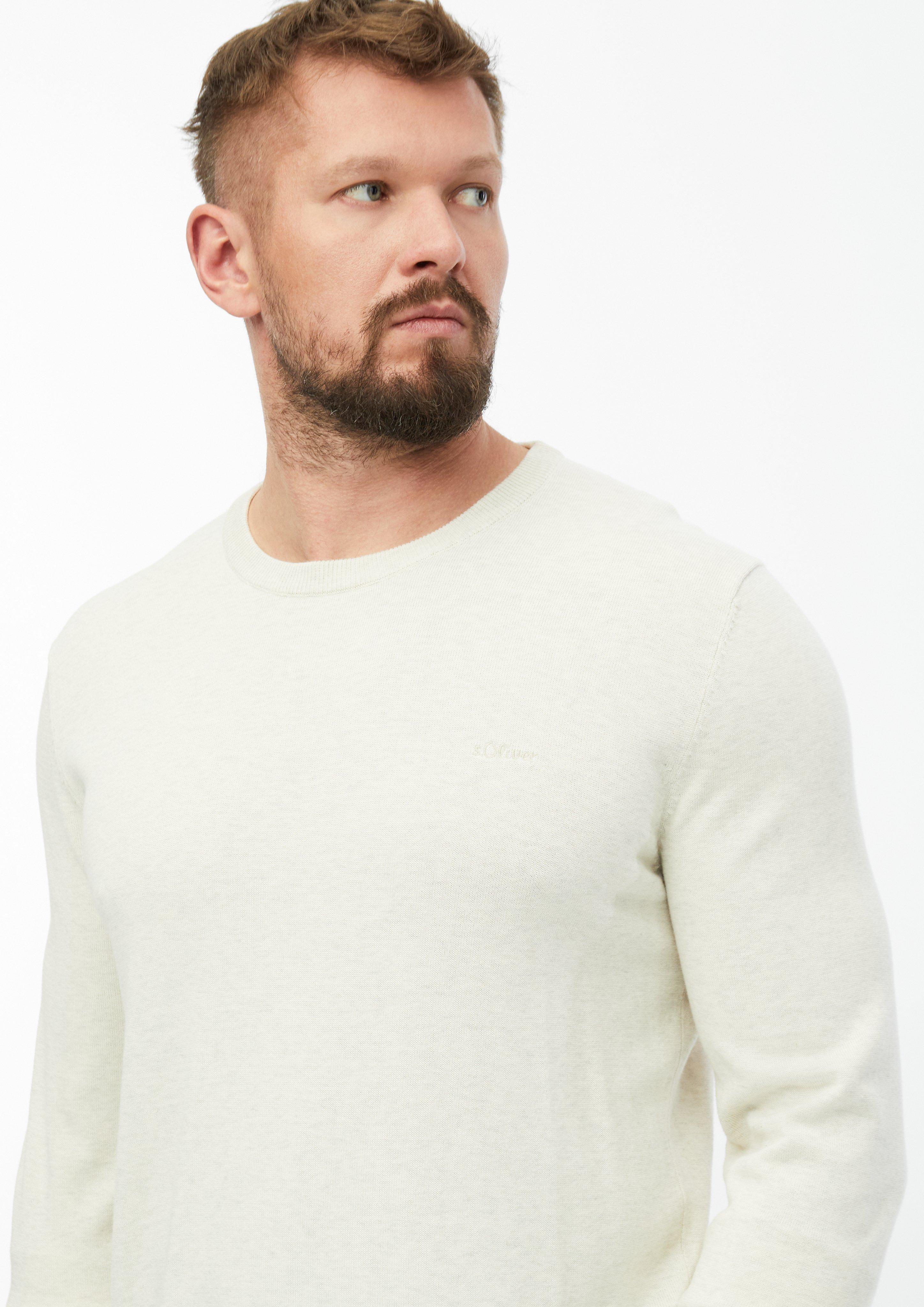 Muškarci Pleteni džemper u boji krem od s.Oliver Men Tall Sizes