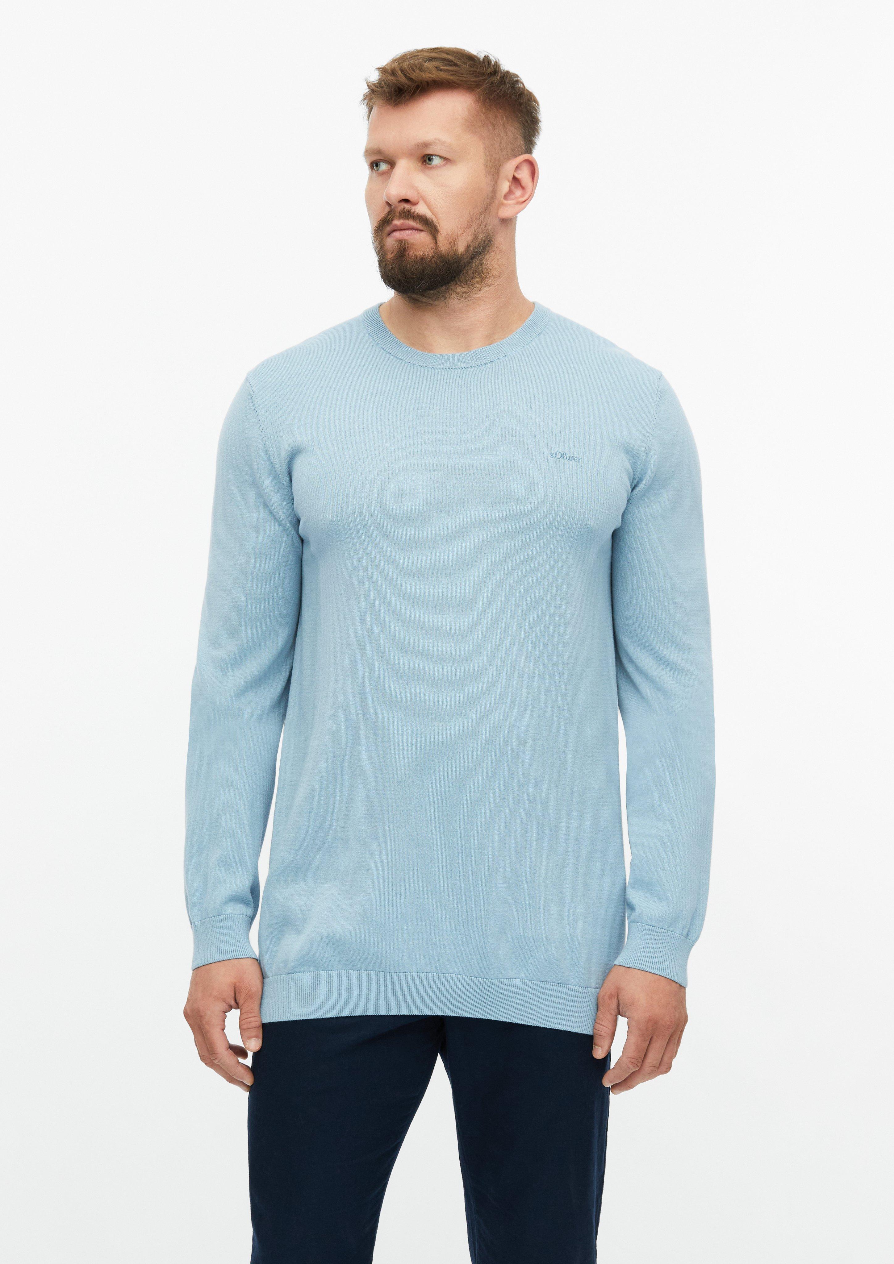 Knitted pullover in light blue by s.Oliver Men Tall Sizes