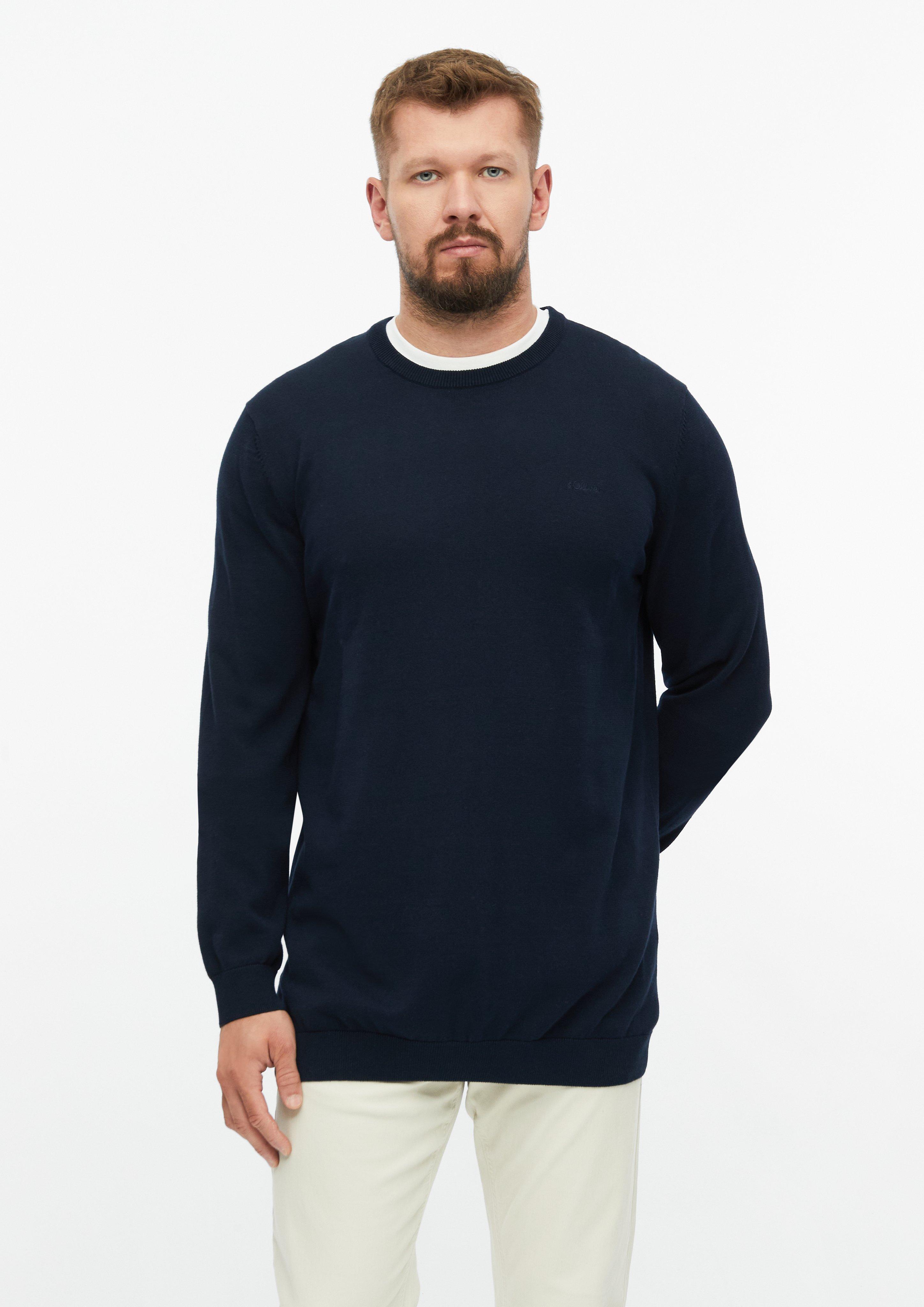 Knitted pullover in navy by s.Oliver Men Tall Sizes