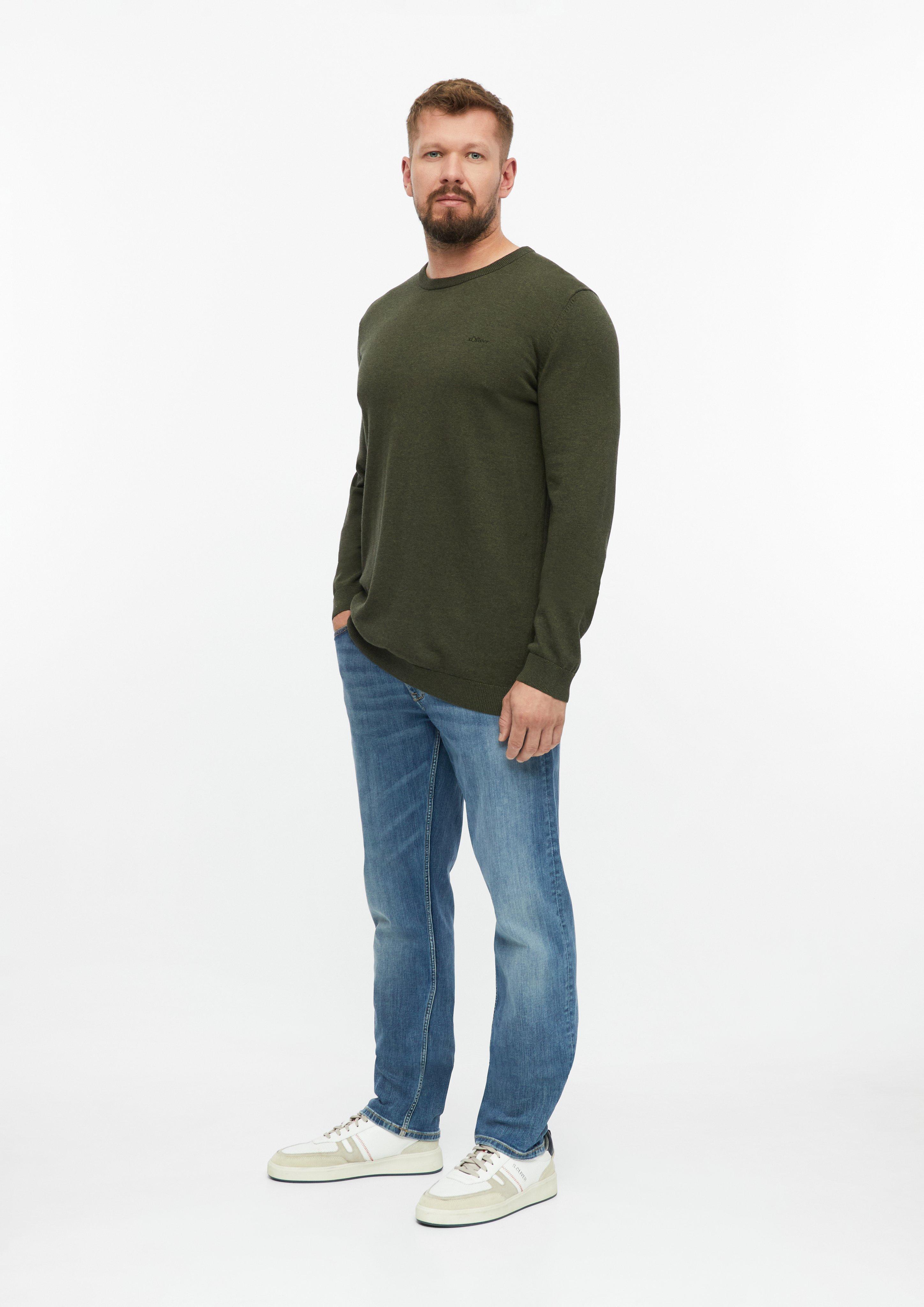 Hommes Pull en tricot en olive de s.Oliver Men Tall Sizes
