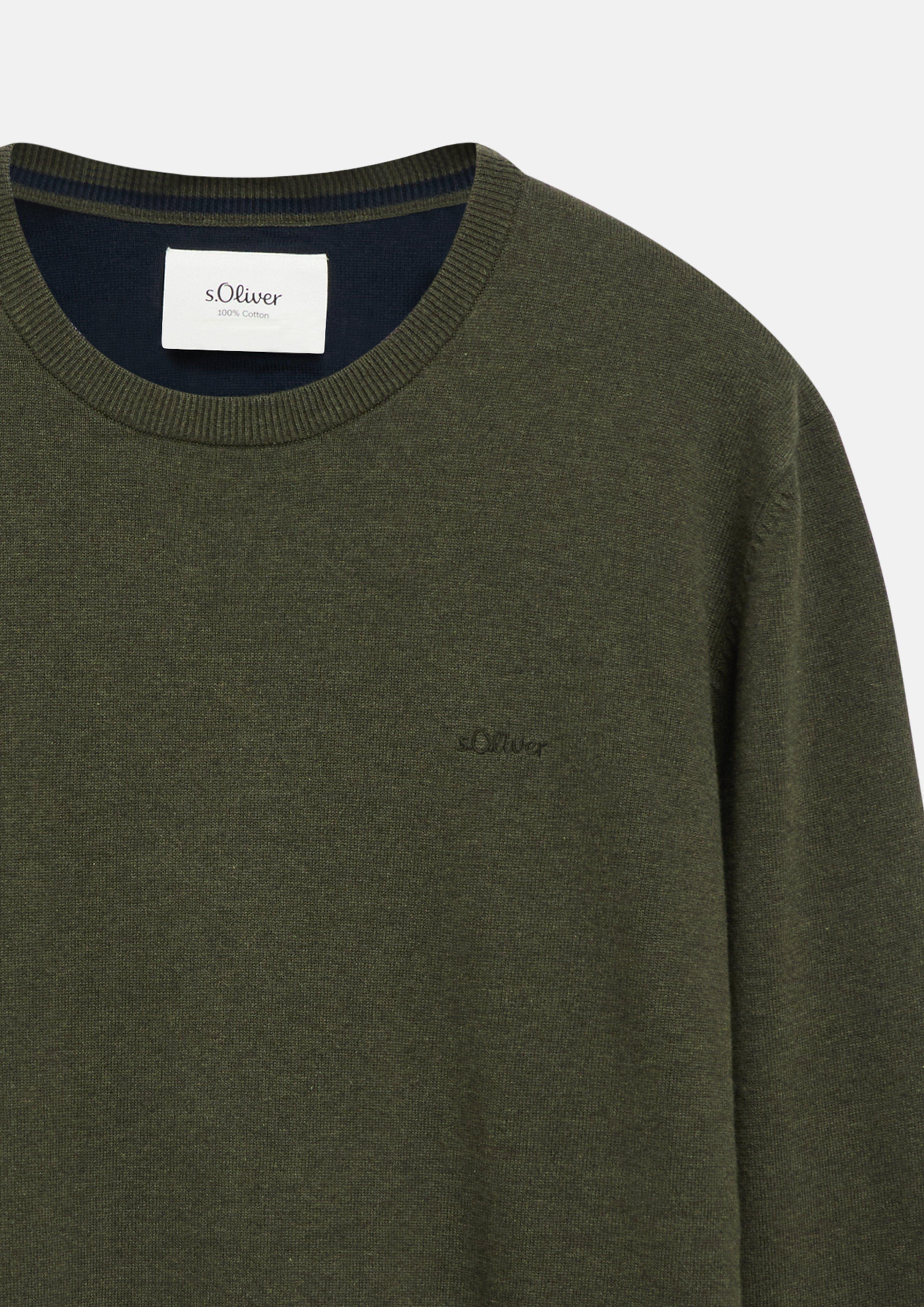 Hommes Pull en tricot en olive de s.Oliver Men Tall Sizes