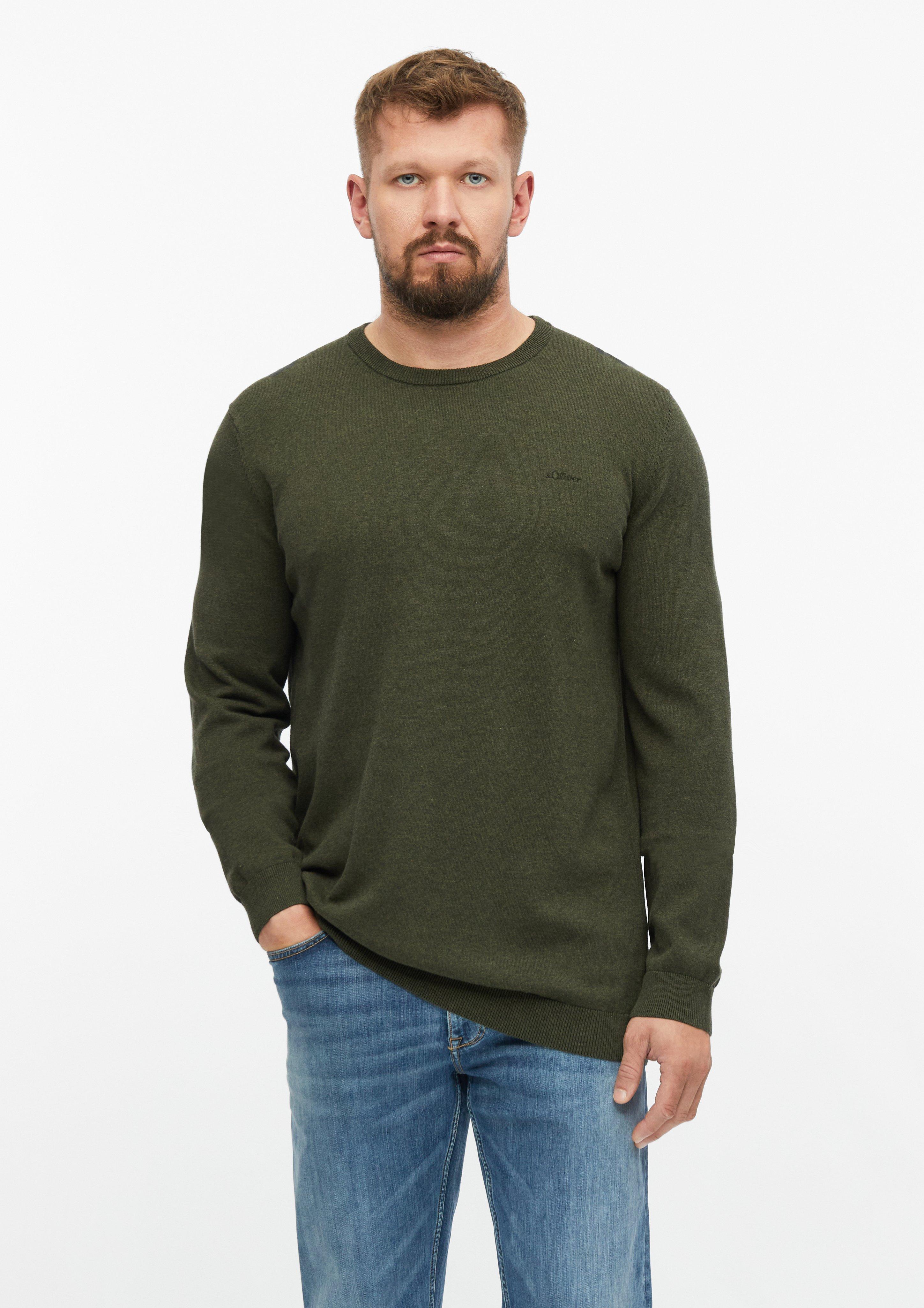 Pull en tricot en vert olive de s.Oliver Men Tall Sizes