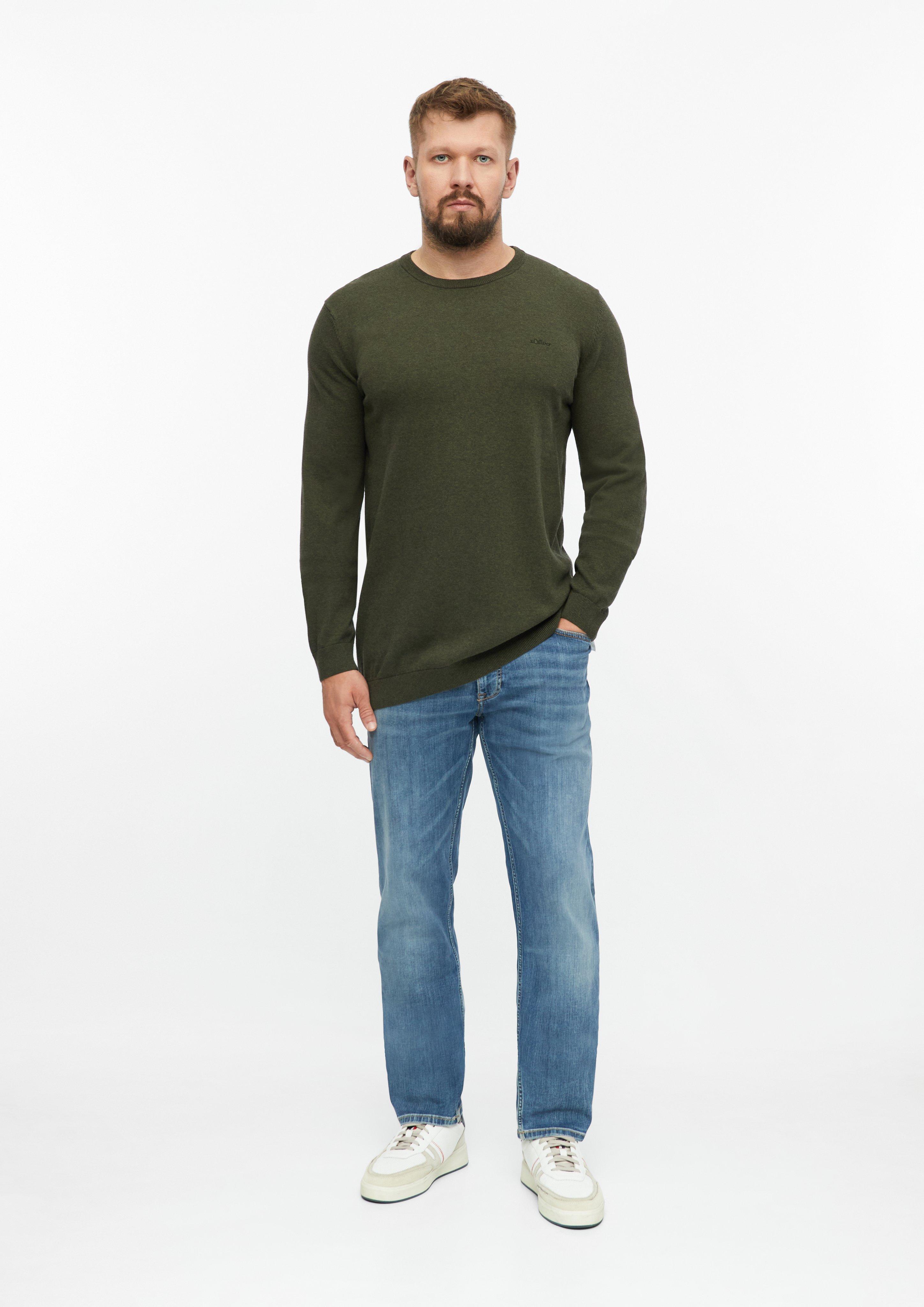 Hommes Pull en tricot en olive de s.Oliver Men Tall Sizes