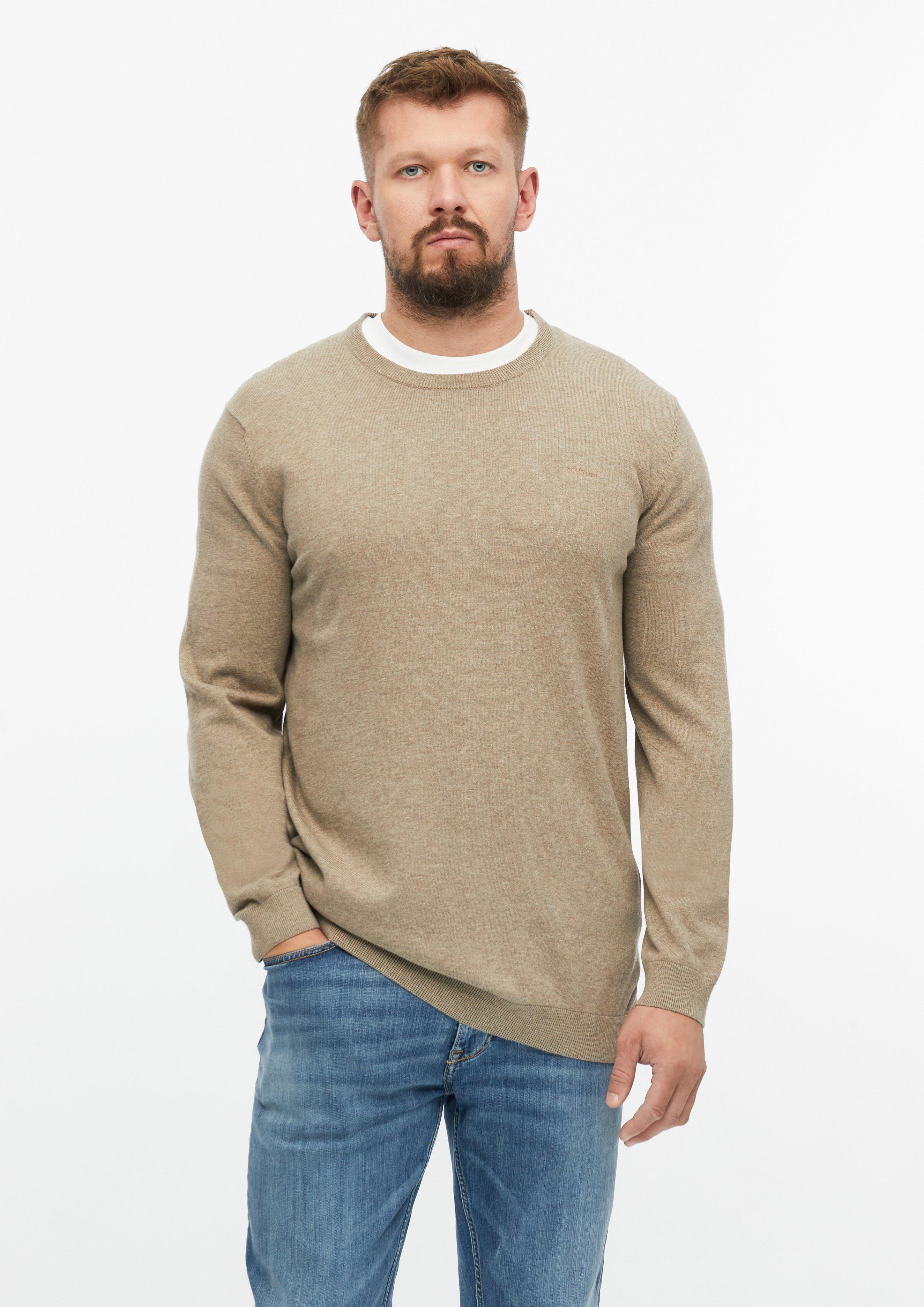 Pull en tricot en brun de s.Oliver Men Tall Sizes