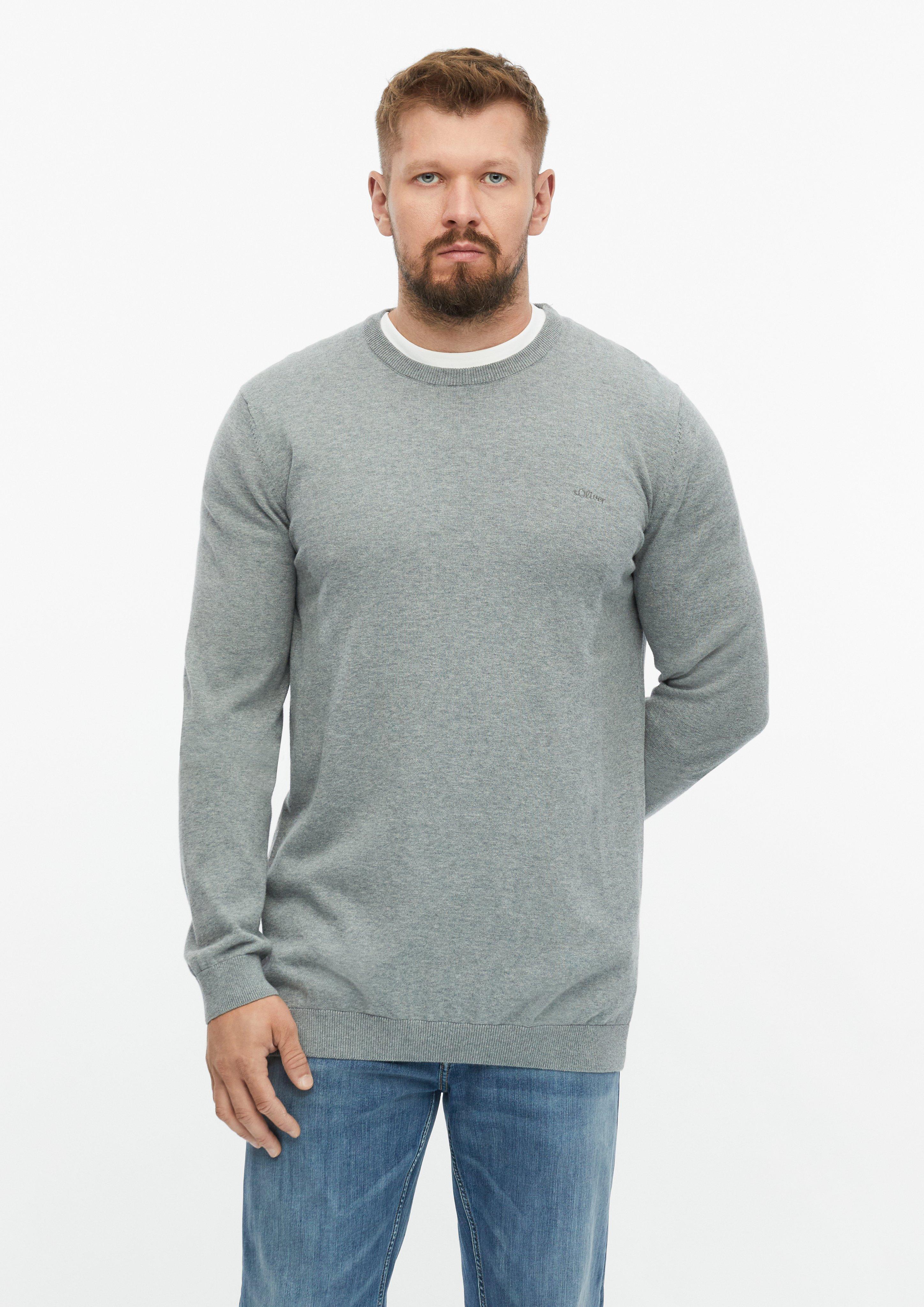 Strickpullover in Farbe grau von s.Oliver Men Tall Sizes