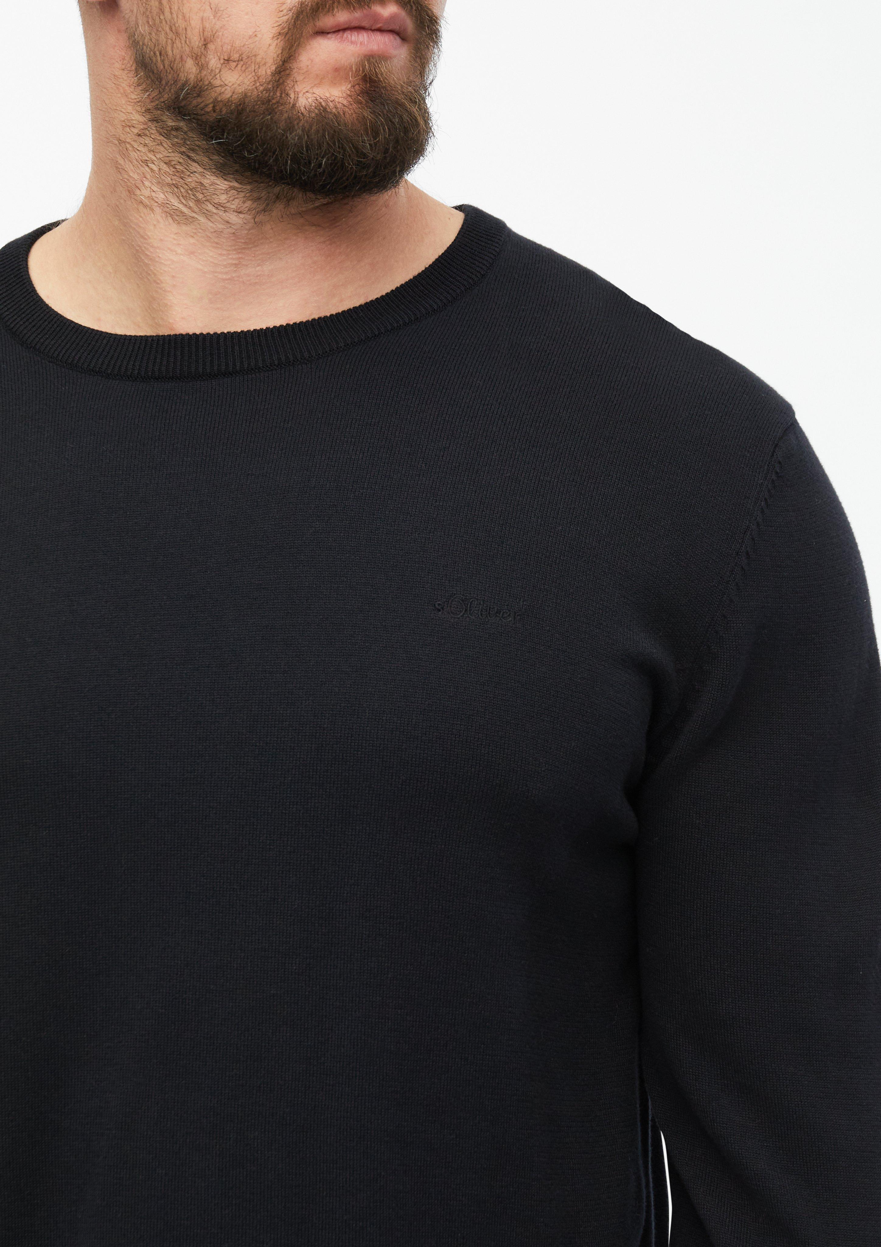 Hommes Pull en tricot en noir de s.Oliver Men Tall Sizes