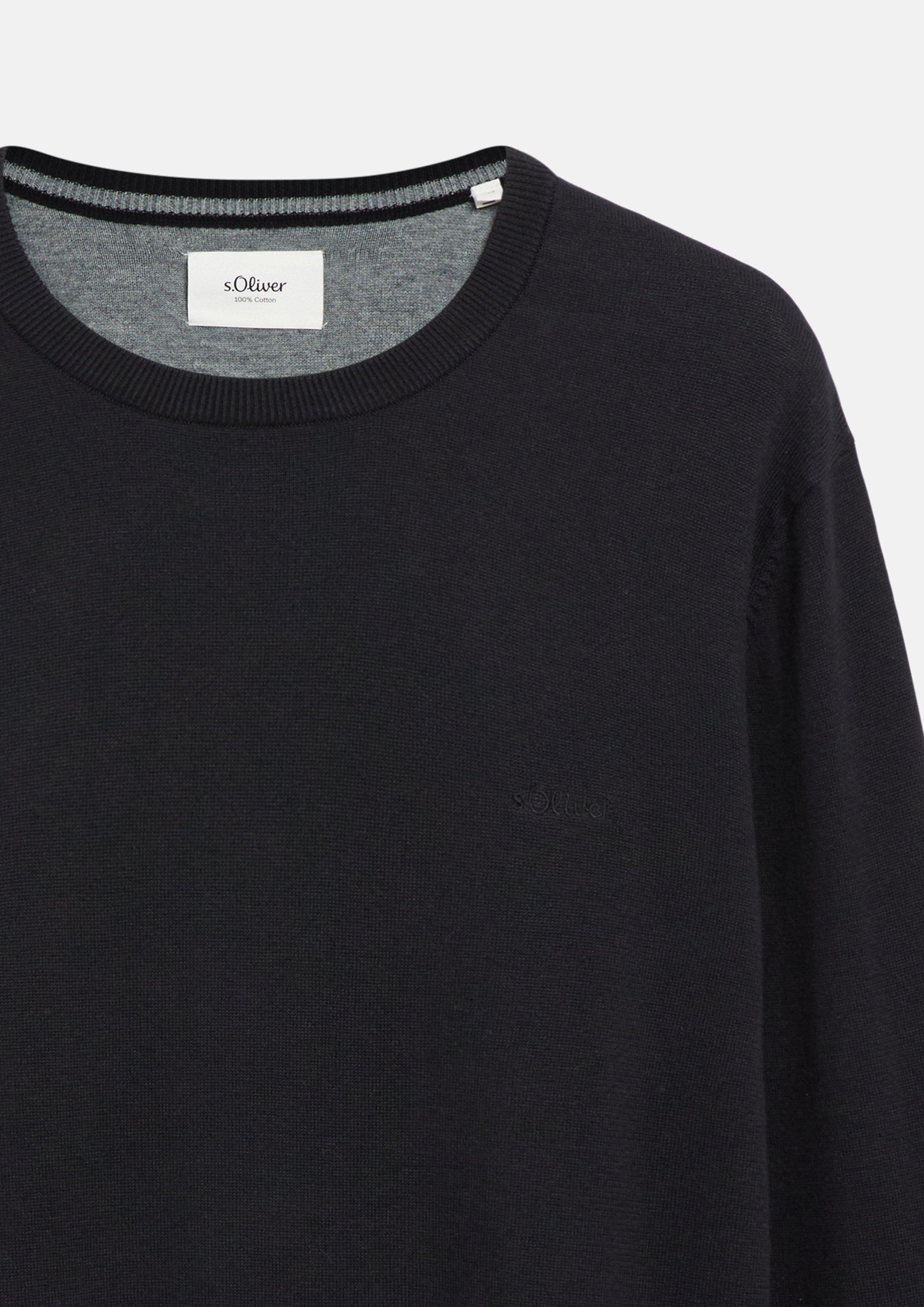 Hommes Pull en tricot en noir de s.Oliver Men Tall Sizes