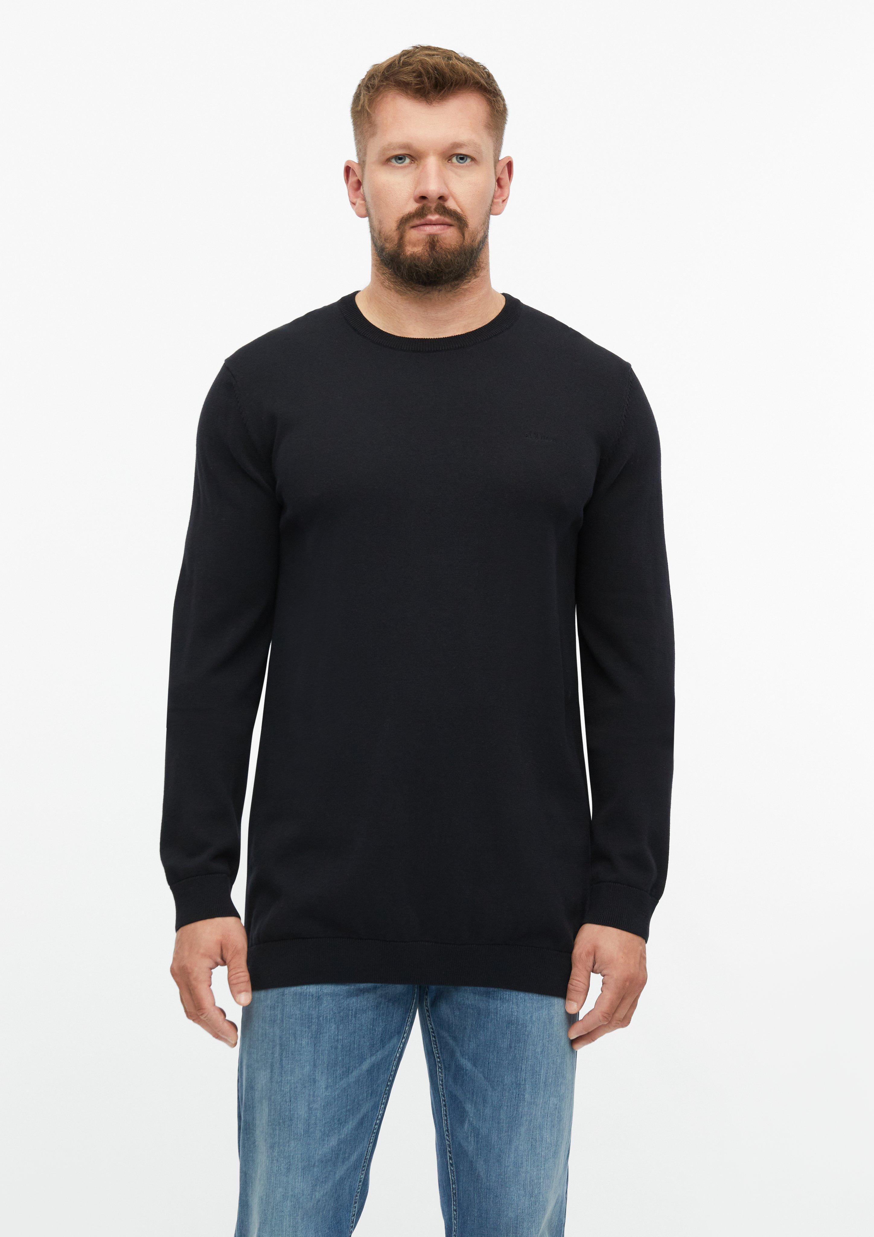 Pull en tricot en noir de s.Oliver Men Tall Sizes