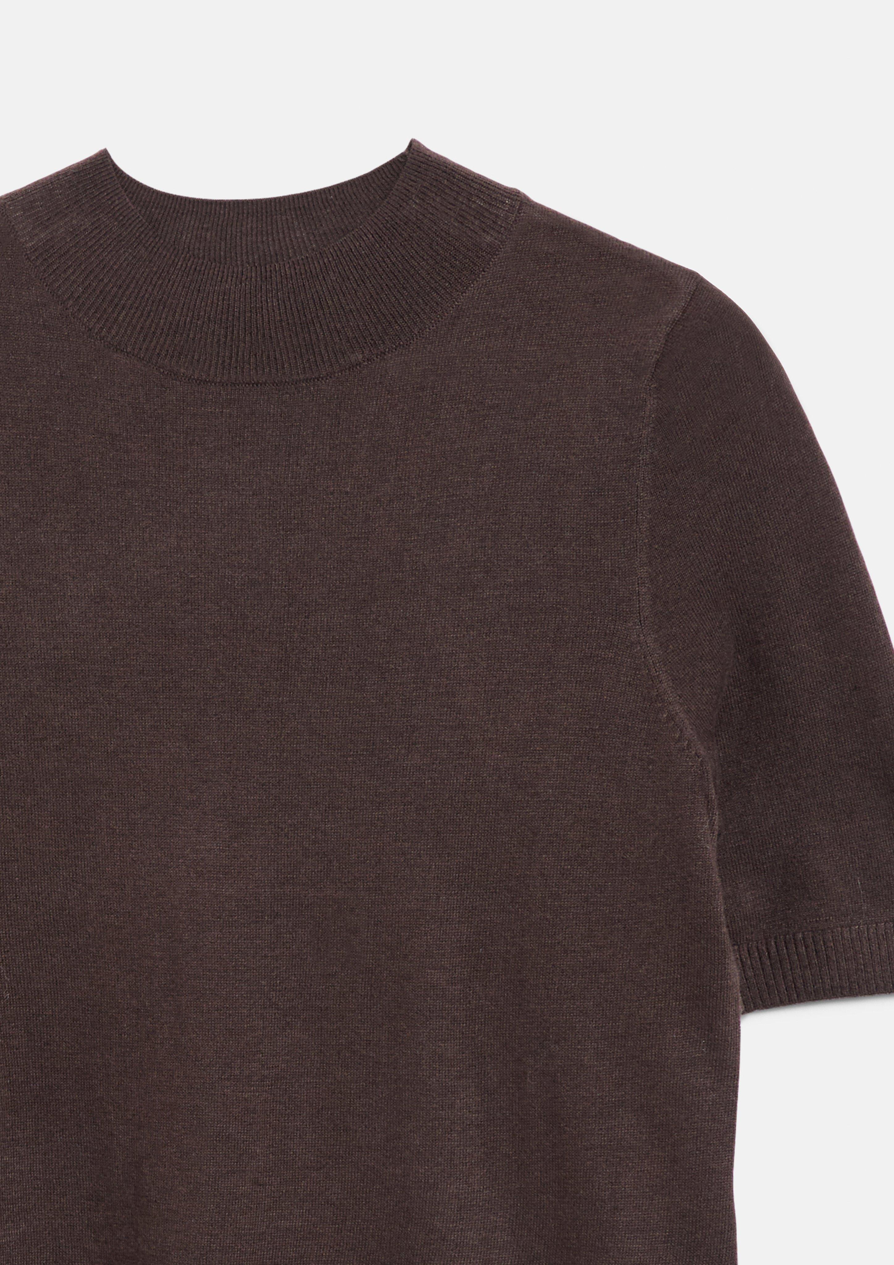 Women Short-Sleeve Sweater with Ribbed Trim in brown by s.Oliver BLACK LABEL