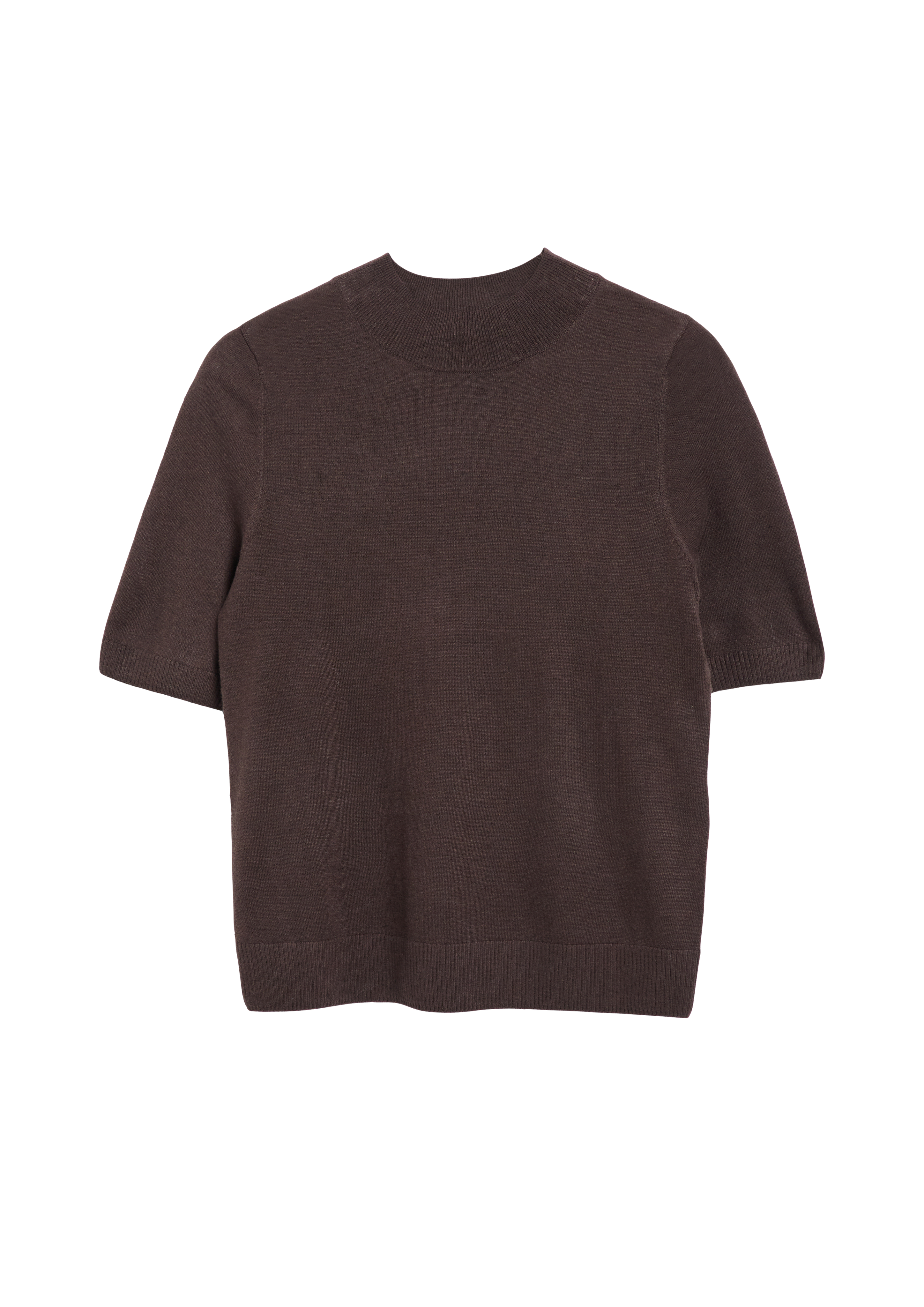 T-shirt met korte mouwen en geribde boorden
