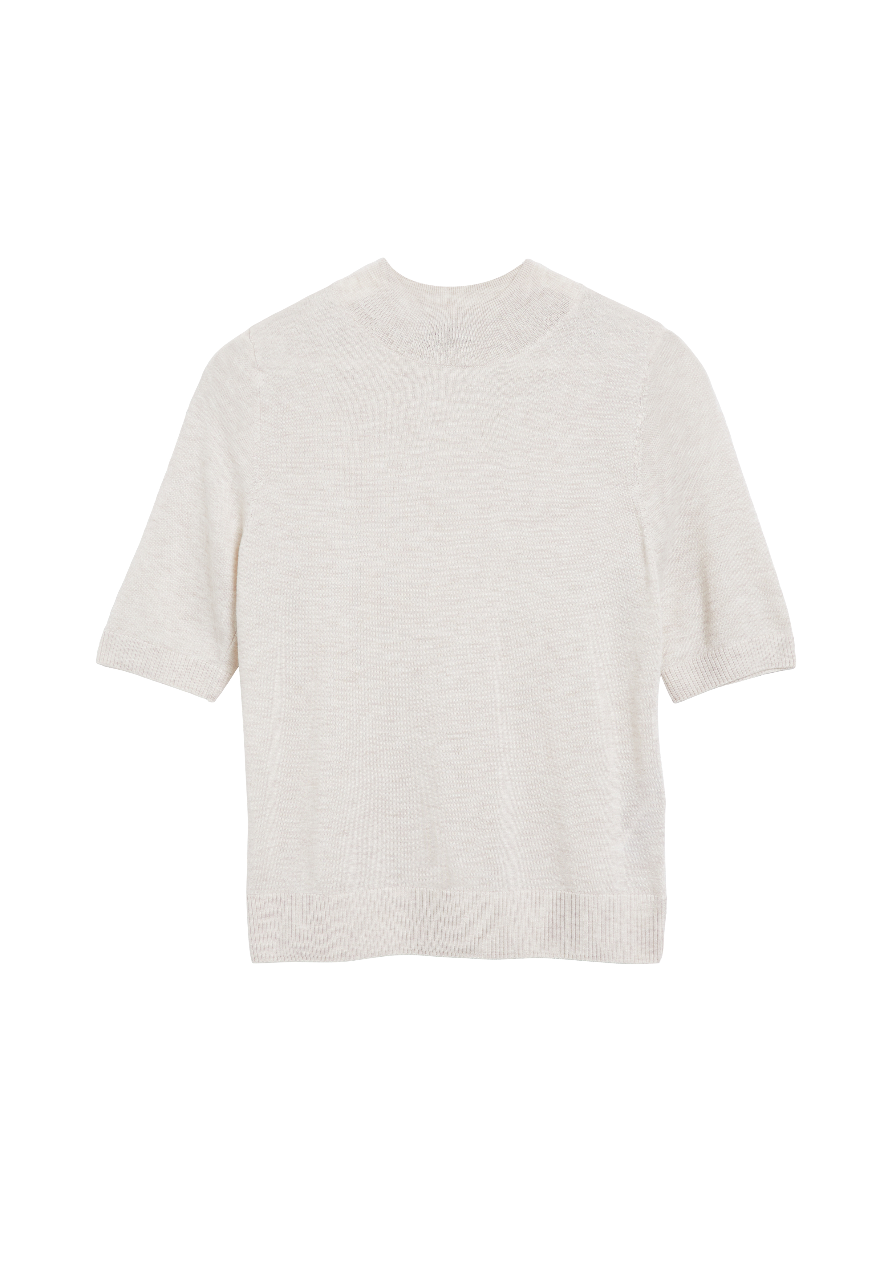 T-shirt met korte mouwen en geribde boorden
