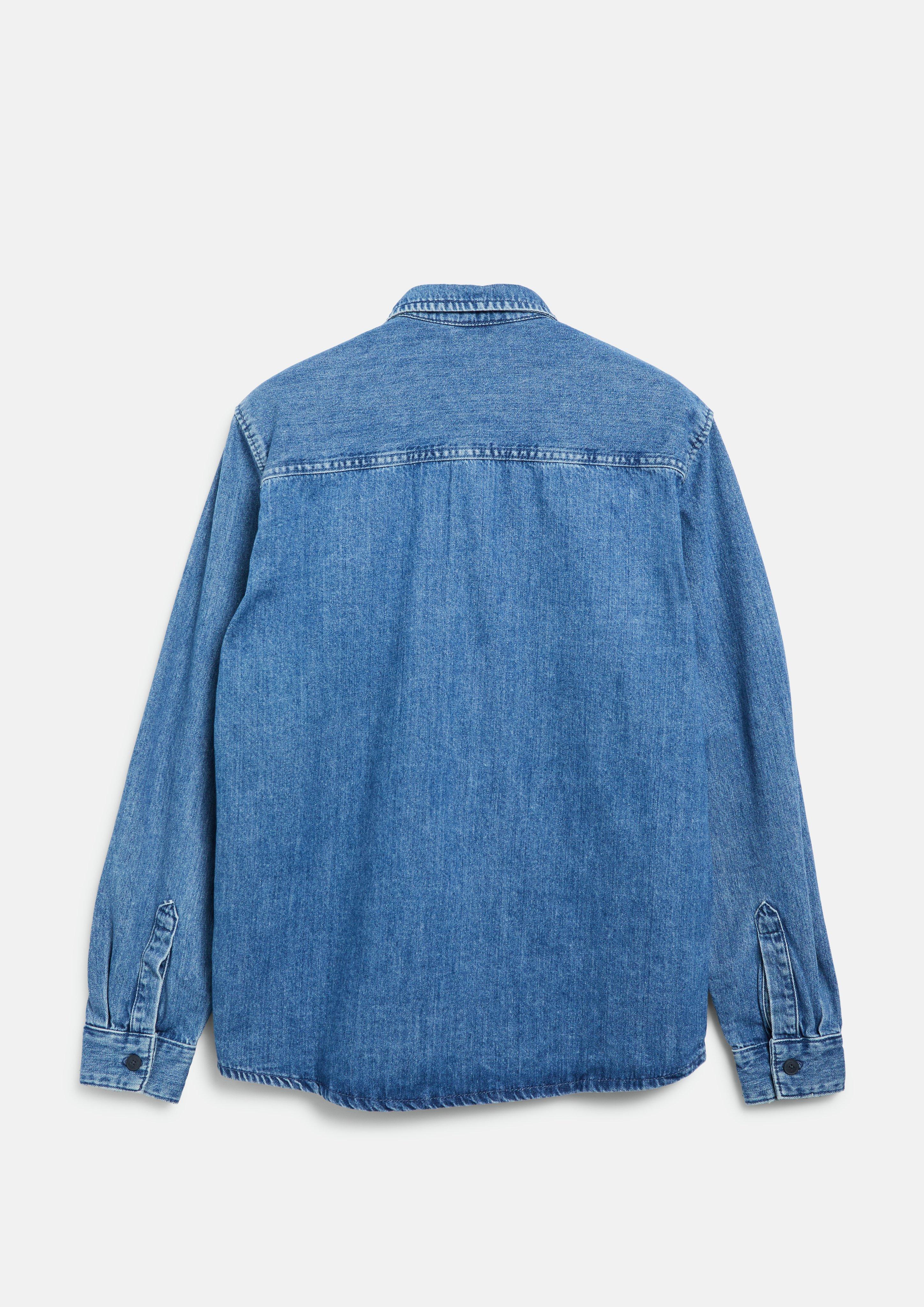 Men Regular Fit: 100% Cotton Denim Shirt in blue by s.Oliver