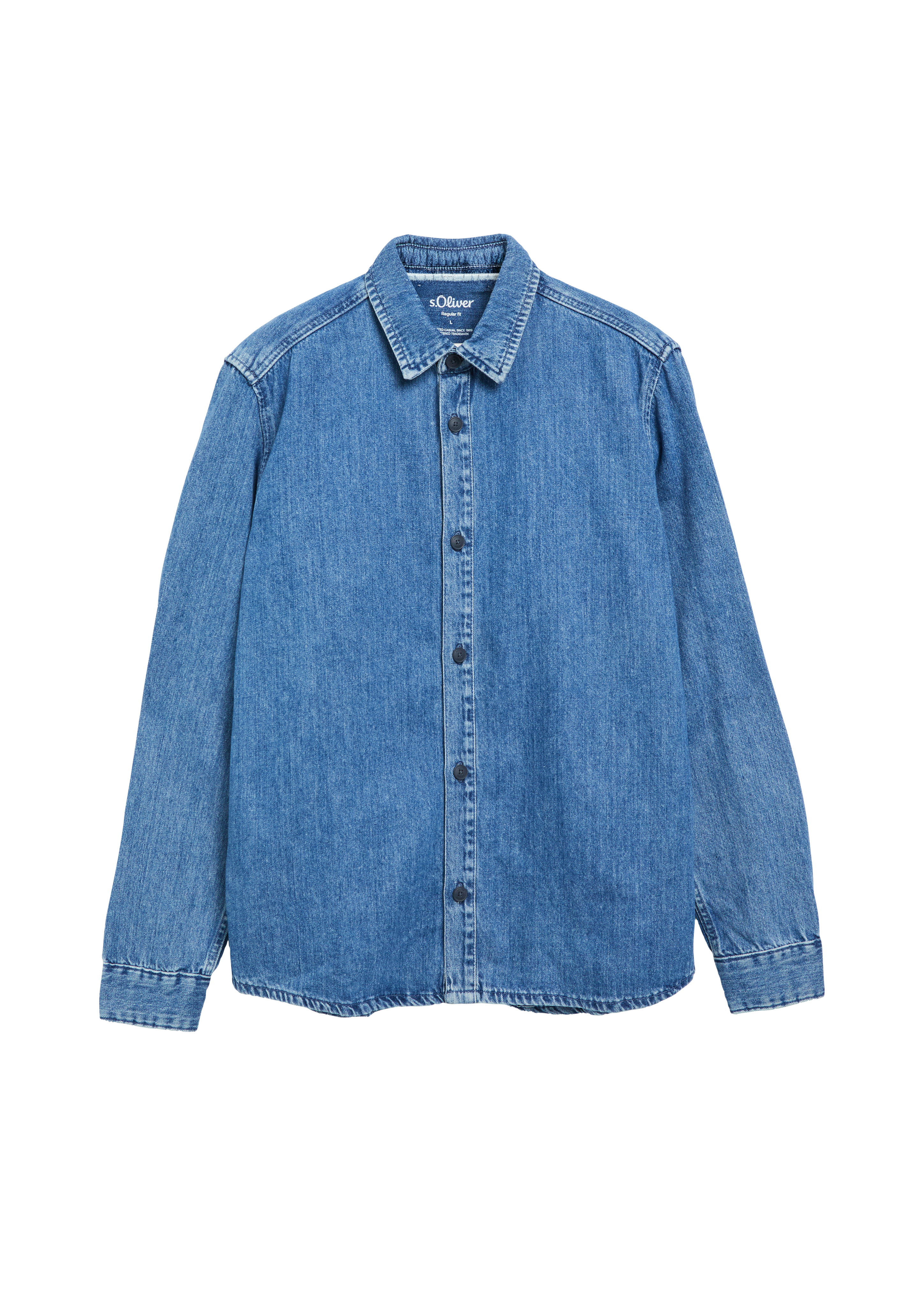 Regular Fit: denimhemd van 100% katoen