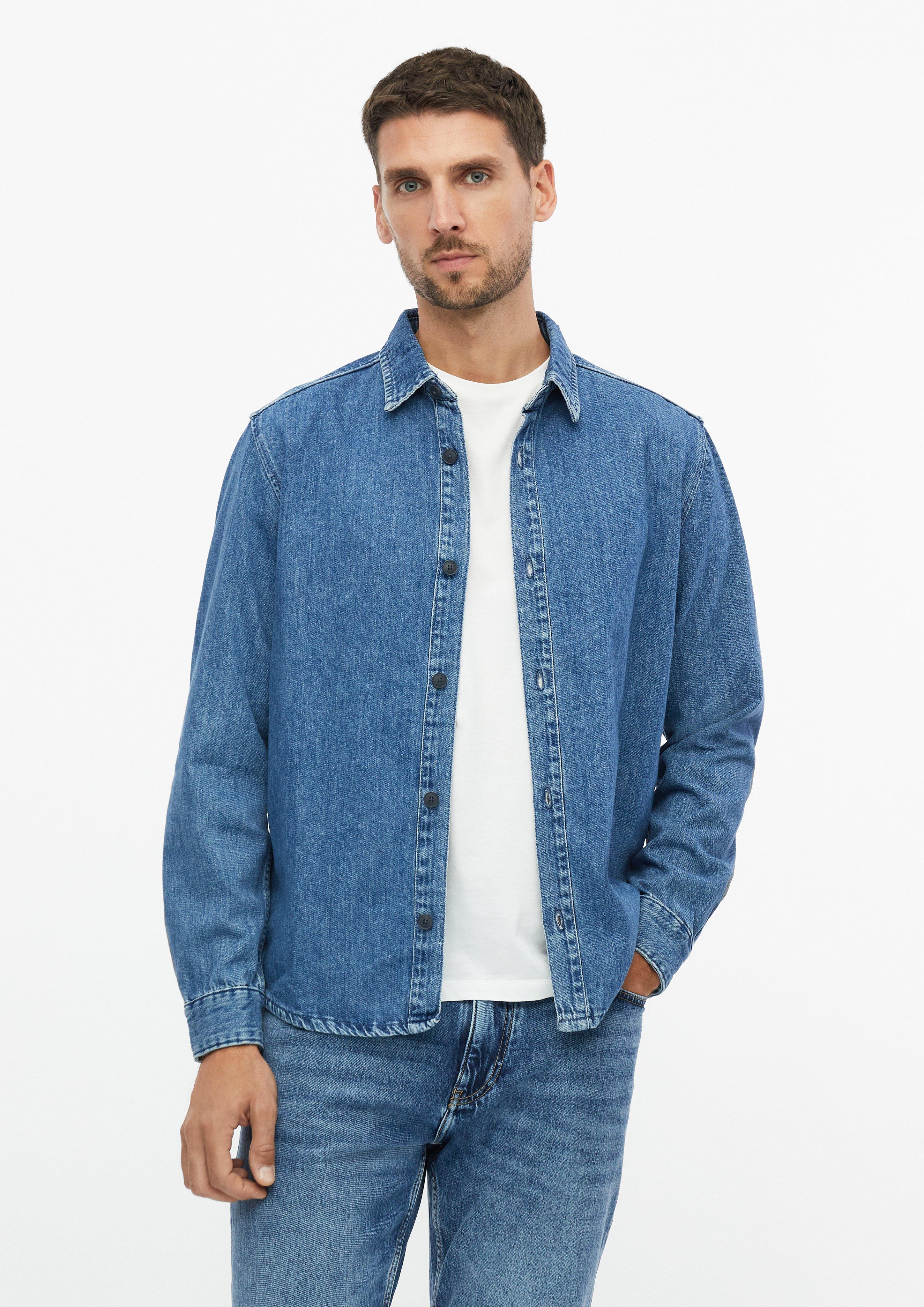 Regular Fit: 100% Cotton Denim Shirt in blue by s.Oliver