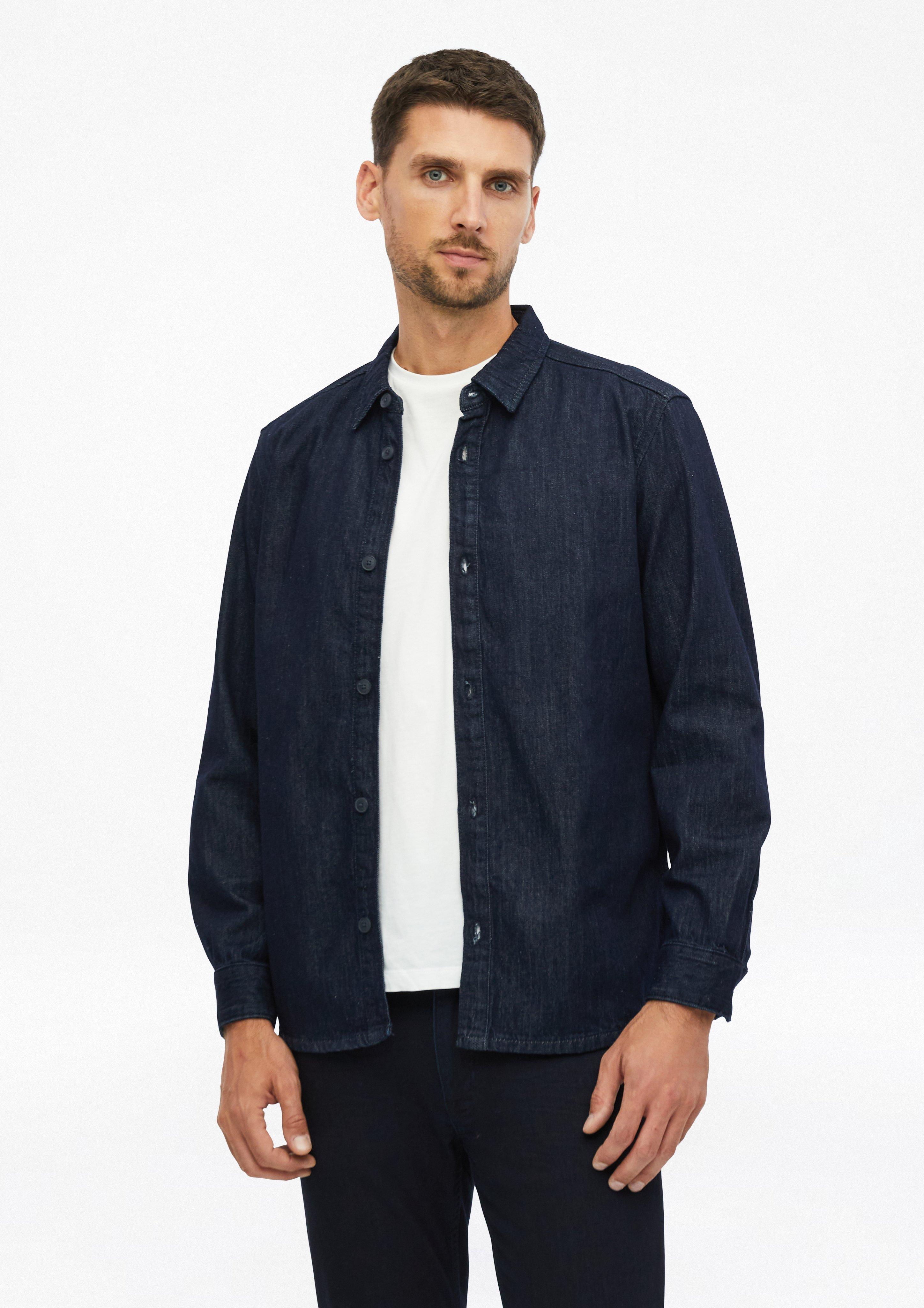 Coupe classique : chemise en denim 100 % coton en bleu marine de s.Oliver