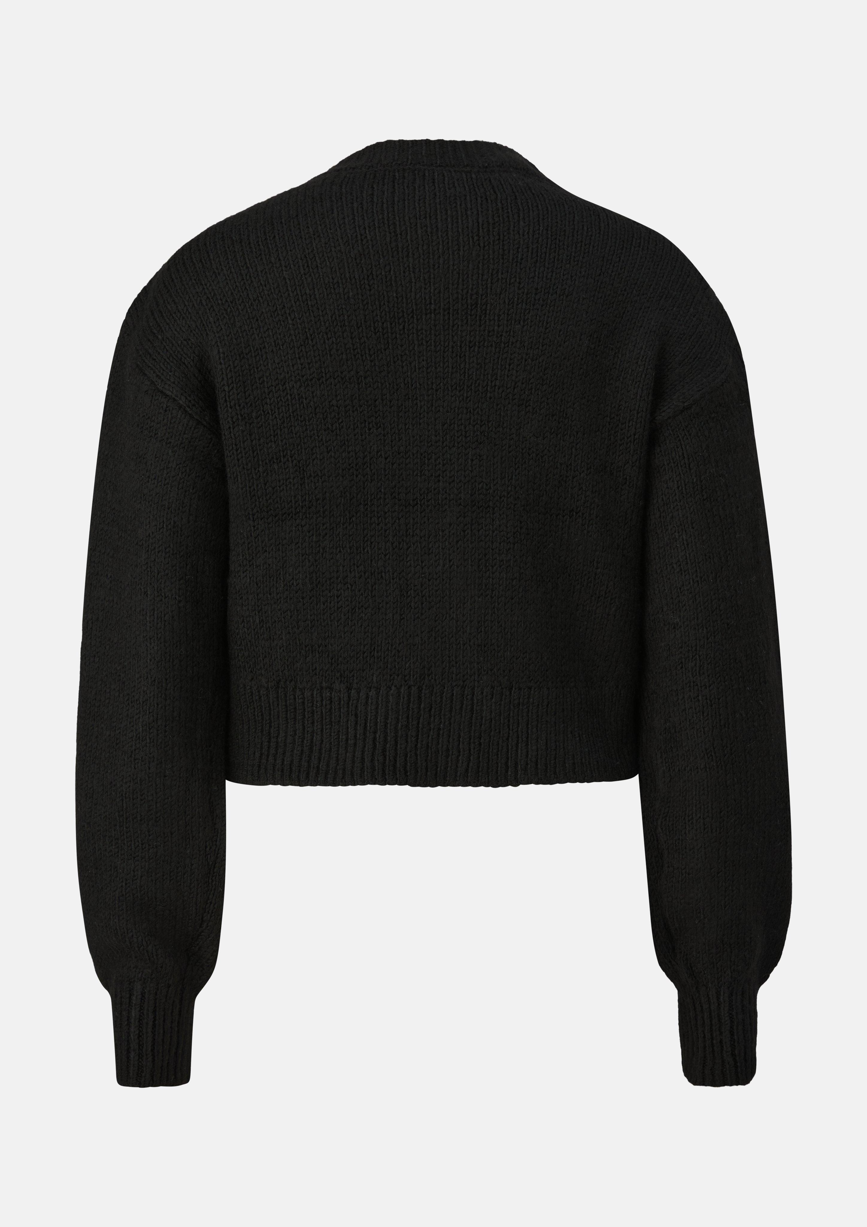 Kinder Verkürzte Strickjacke in schwarz von s.Oliver