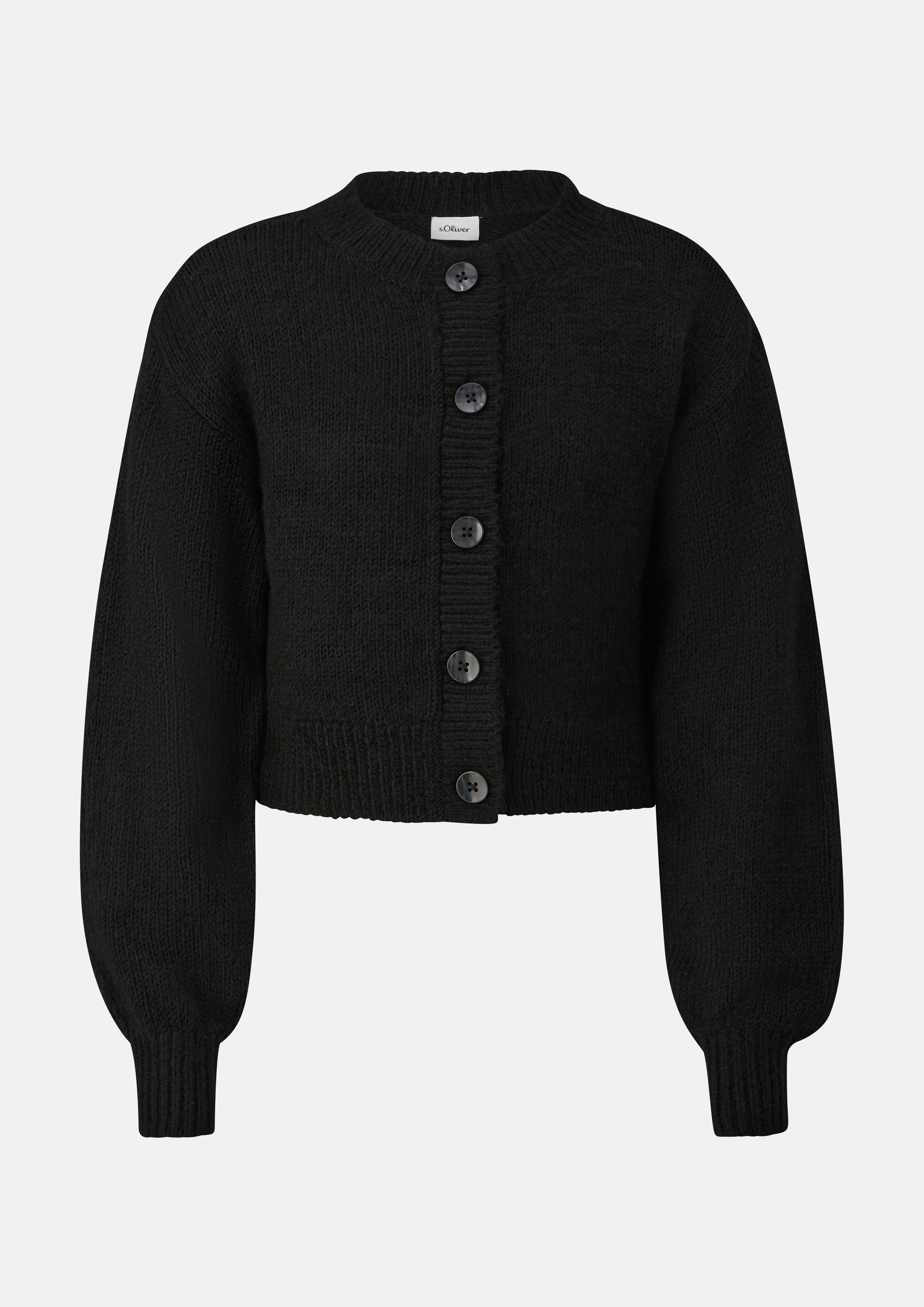 Verkürzte Strickjacke in Farbe schwarz von s.Oliver