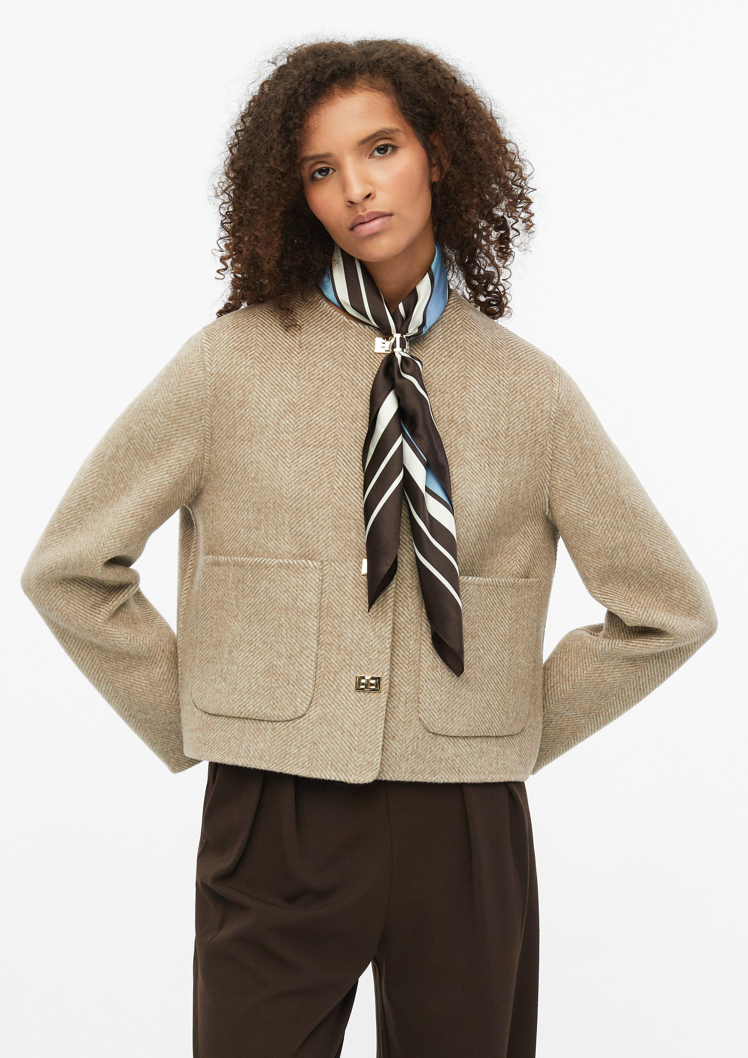 Damen Tuch aus 100% Seide mit Schmuckring in creme von s.Oliver BLACK LABEL
