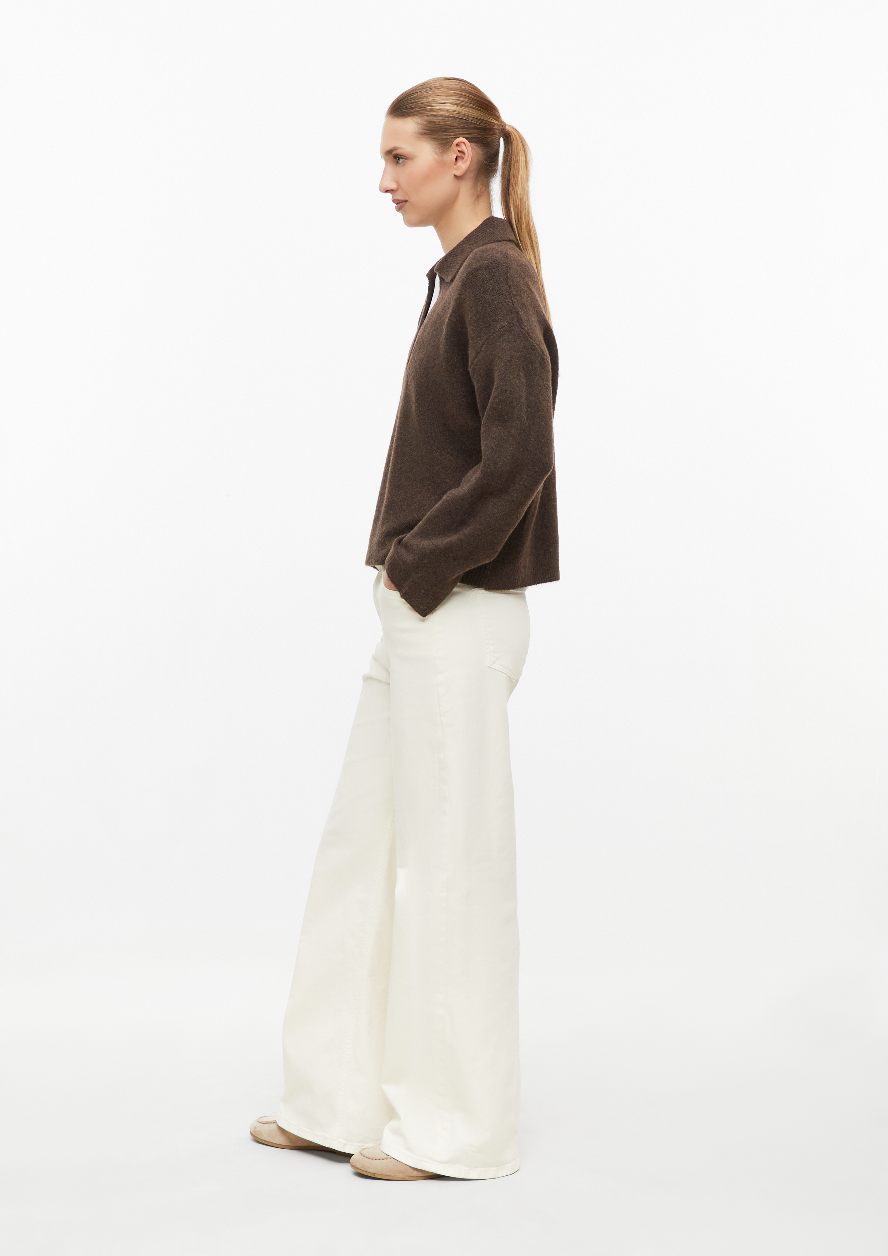 Žene Mekani pleteni polo pulover relaxed fit kroja u boji smeđa od s.Oliver