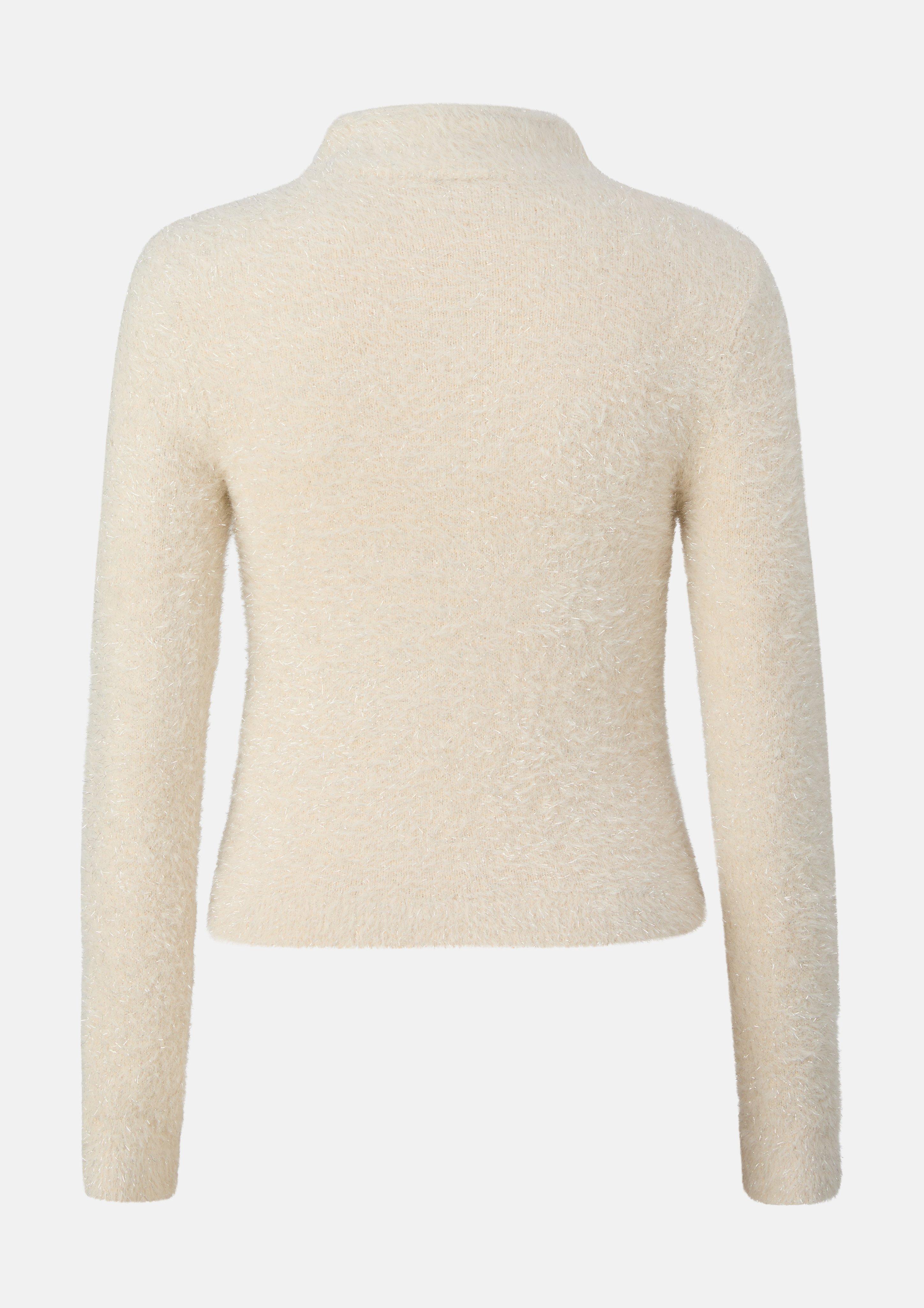 Kinder Weicher Strickpullover mit Rollkragen und Glitzergarn in creme von s.Oliver