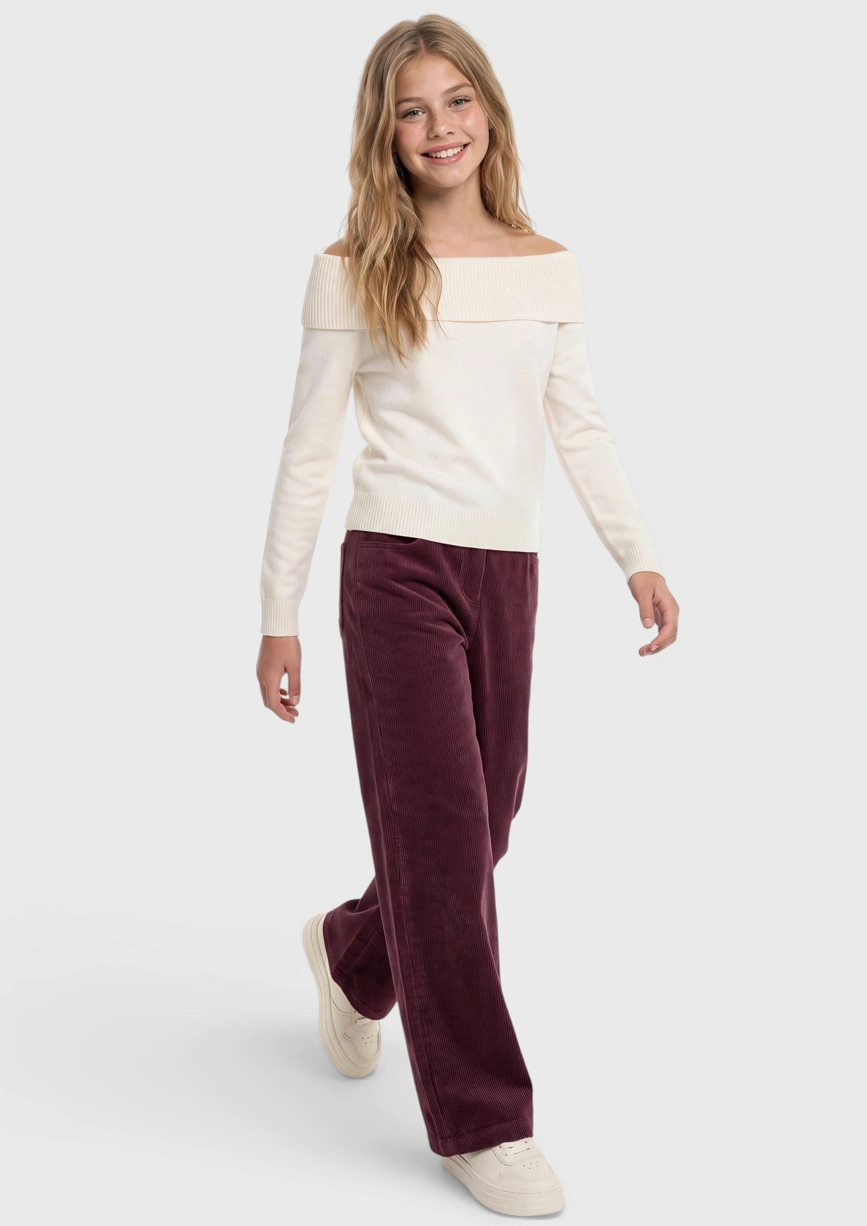 Kinder Strickpullover mit Off Shoulder-Ausschnitt in creme von s.Oliver