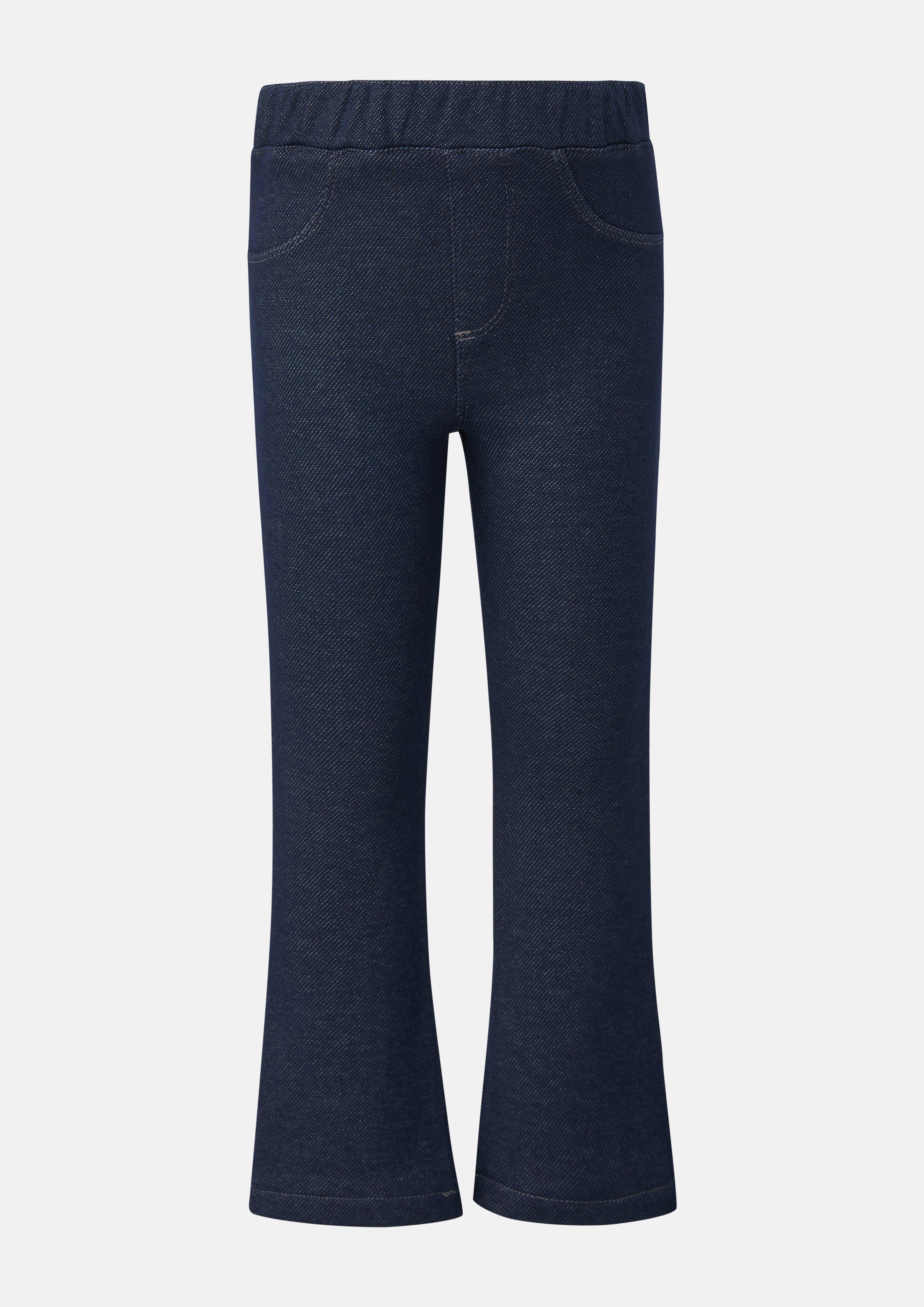 Flared Leggings in Denim-Optik mit weicher Innenseite in Farbe navy von s.Oliver
