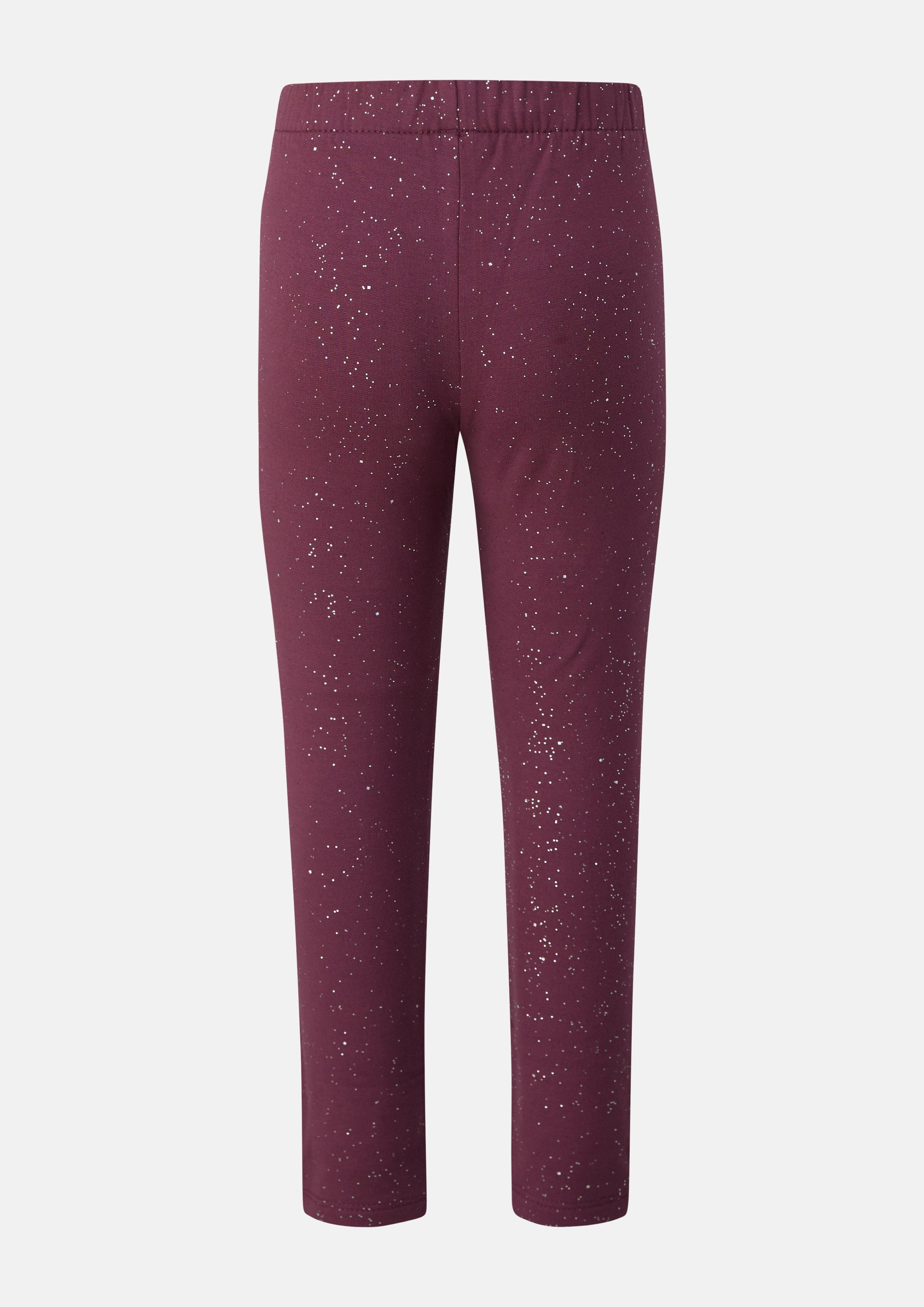 Kinder Kuschelige Sweat-Leggings mit Glitzer- oder Leoprint in rot von s.Oliver