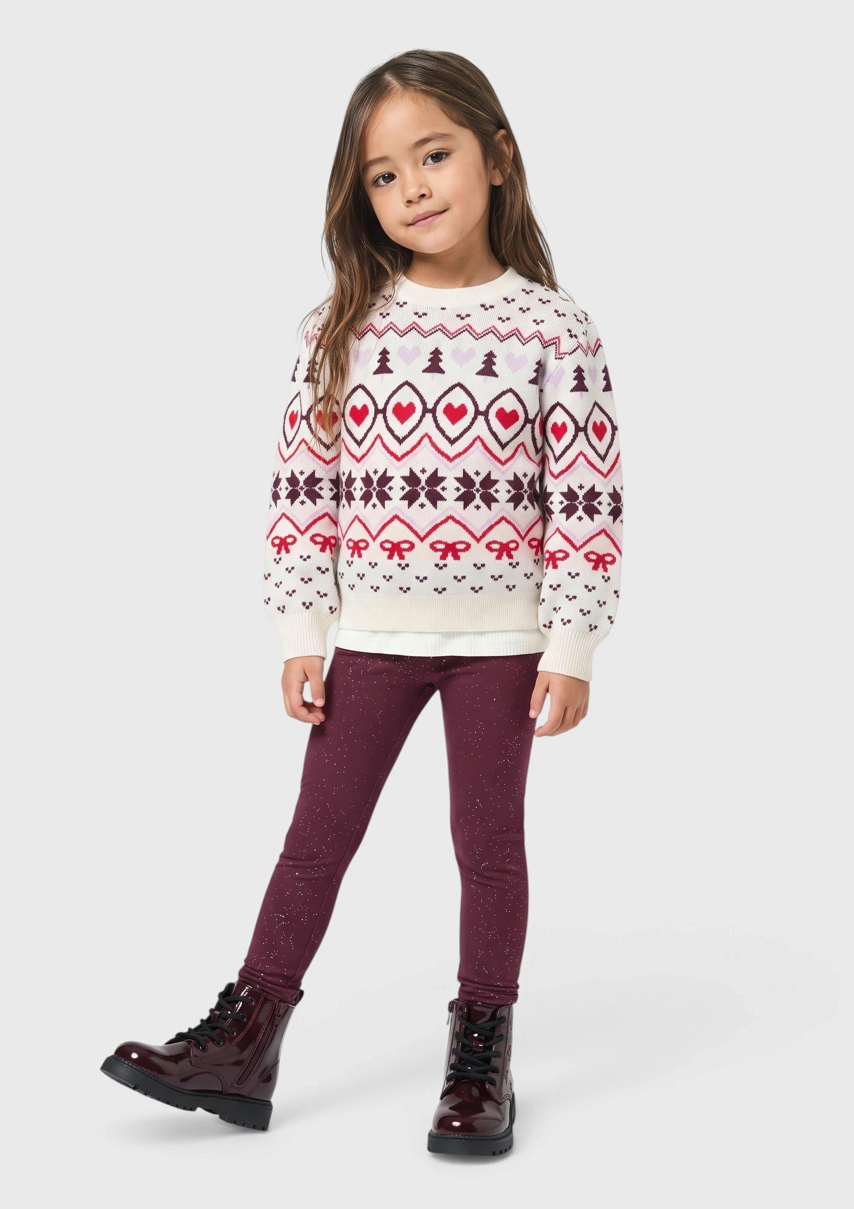 Kuschelige Sweat-Leggings mit Glitzer- oder Leoprint in Farbe bordeaux von s.Oliver