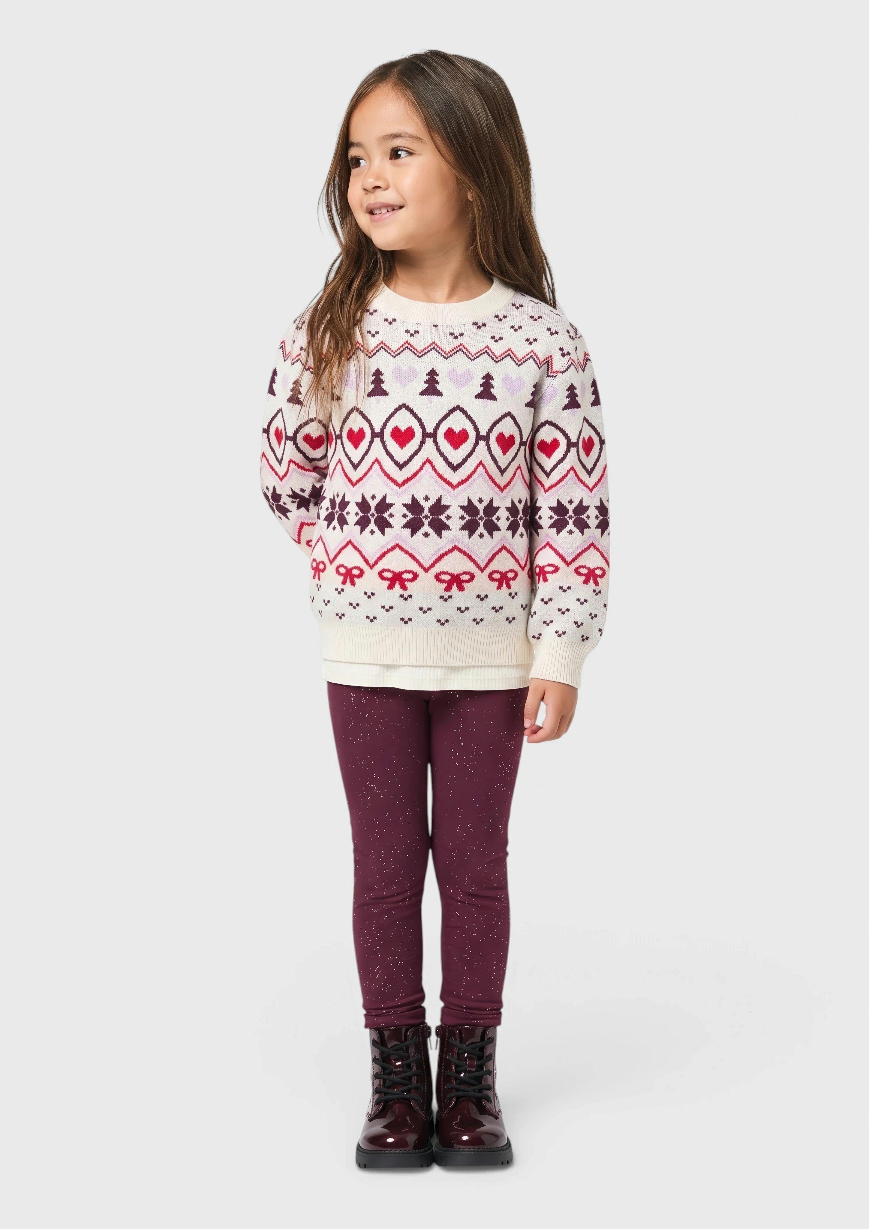 Kinder Kuschelige Sweat-Leggings mit Glitzer- oder Leoprint in rot von s.Oliver
