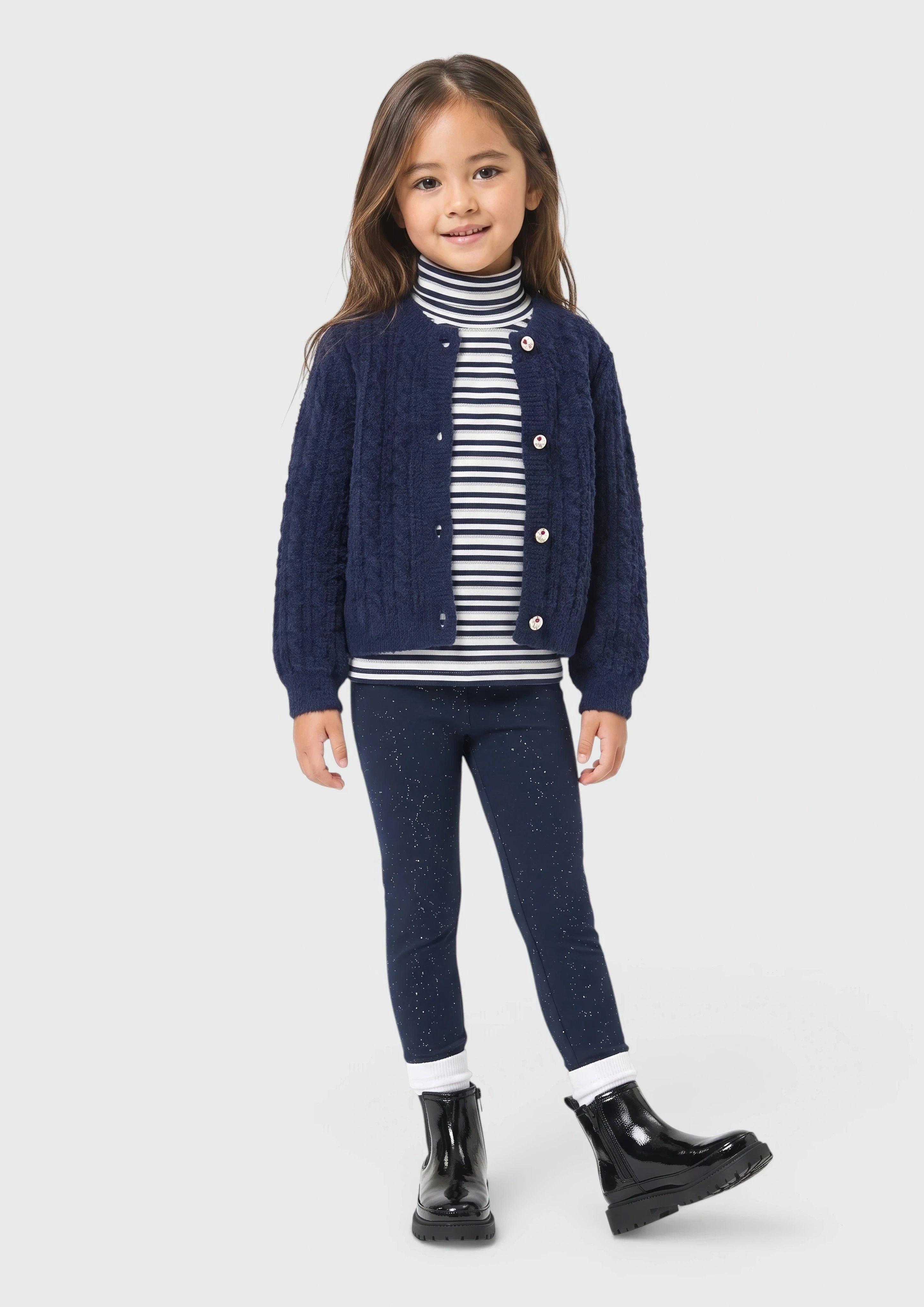 Kinder Kuschelige Sweat-Leggings mit Glitzer- oder Leoprint in blau von s.Oliver