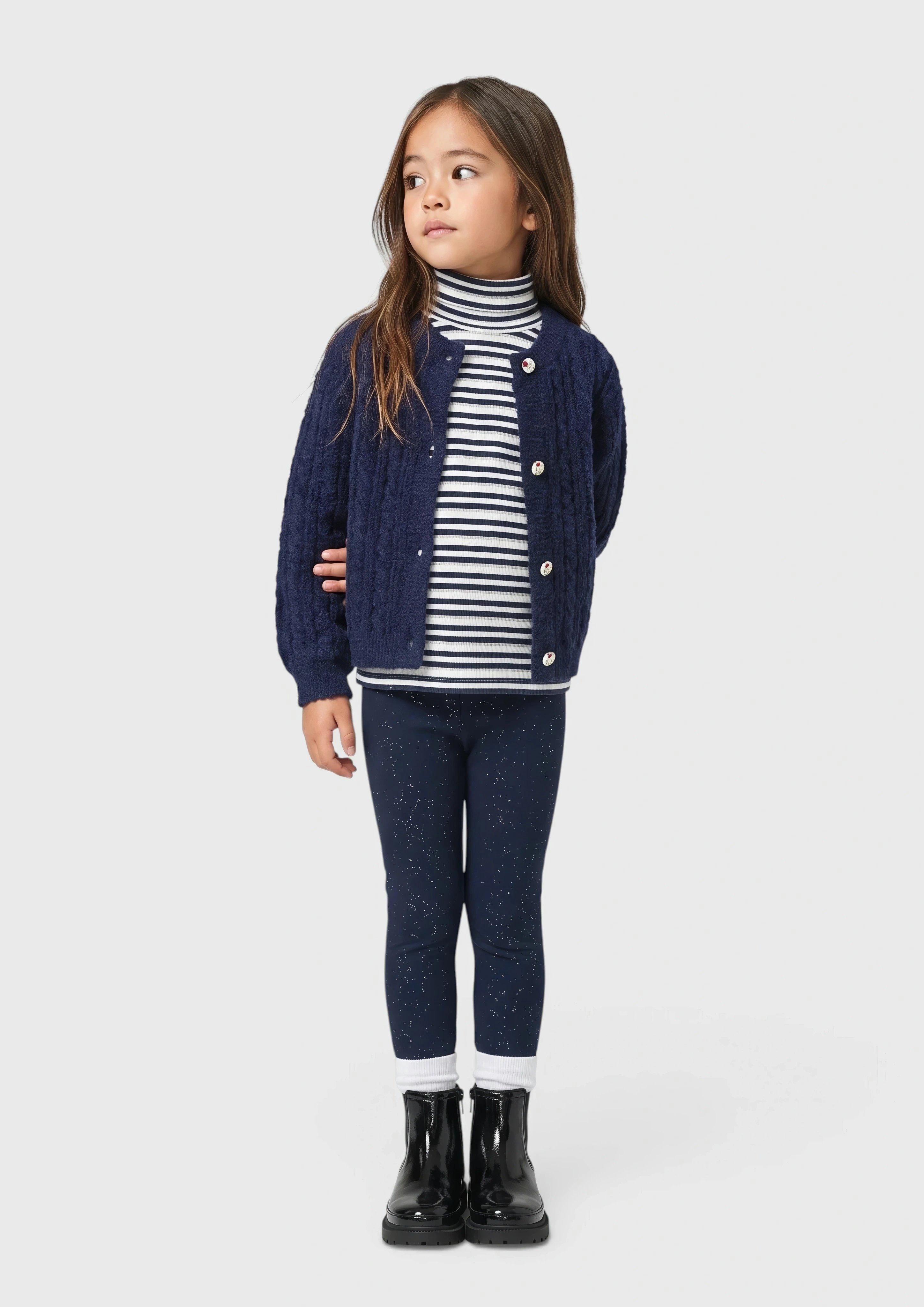Kinder Kuschelige Sweat-Leggings mit Glitzer- oder Leoprint in blau von s.Oliver