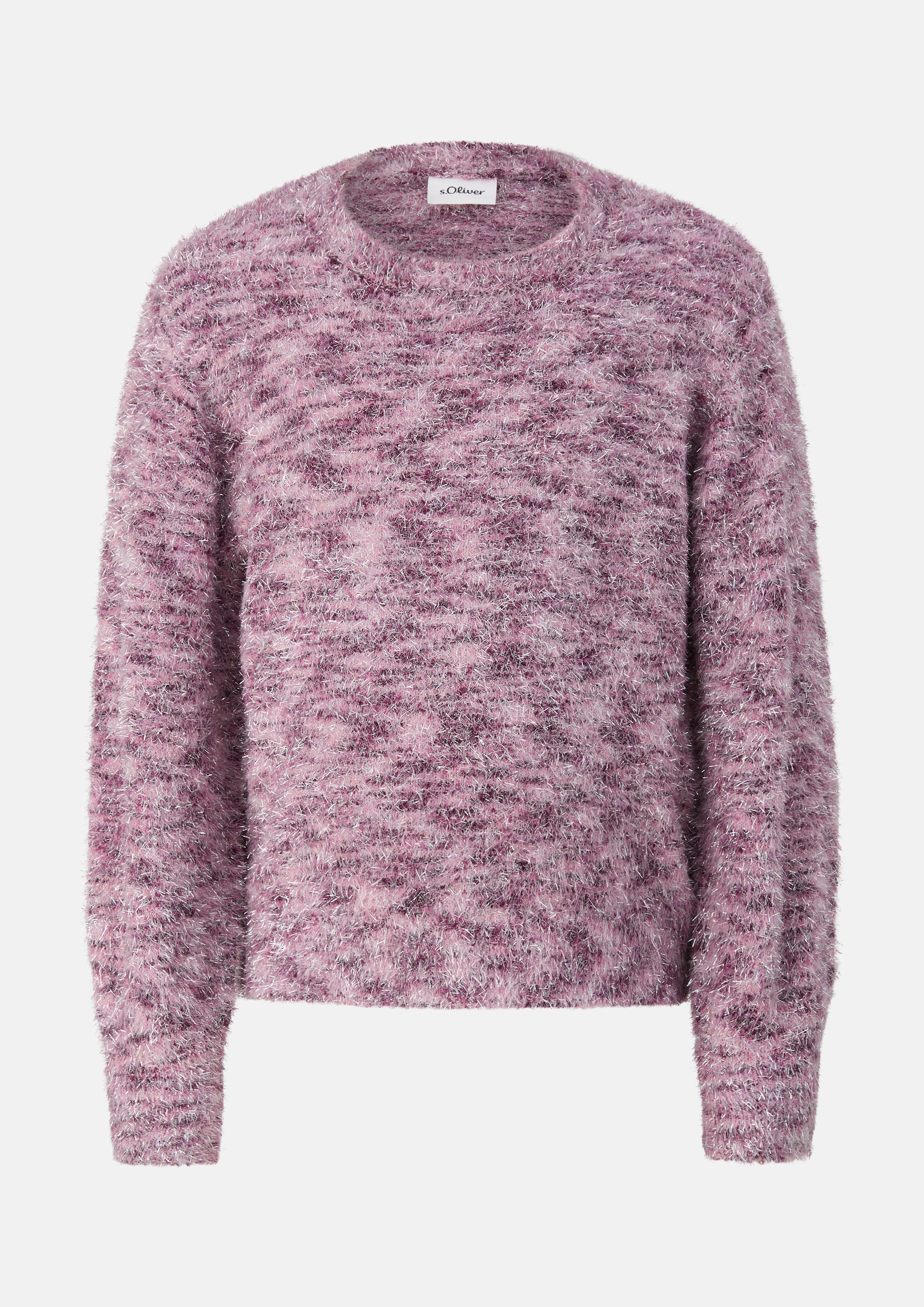 Weicher Strickpullover mit Farbverlauf und Glitzergarn in Farbe rosa von s.Oliver