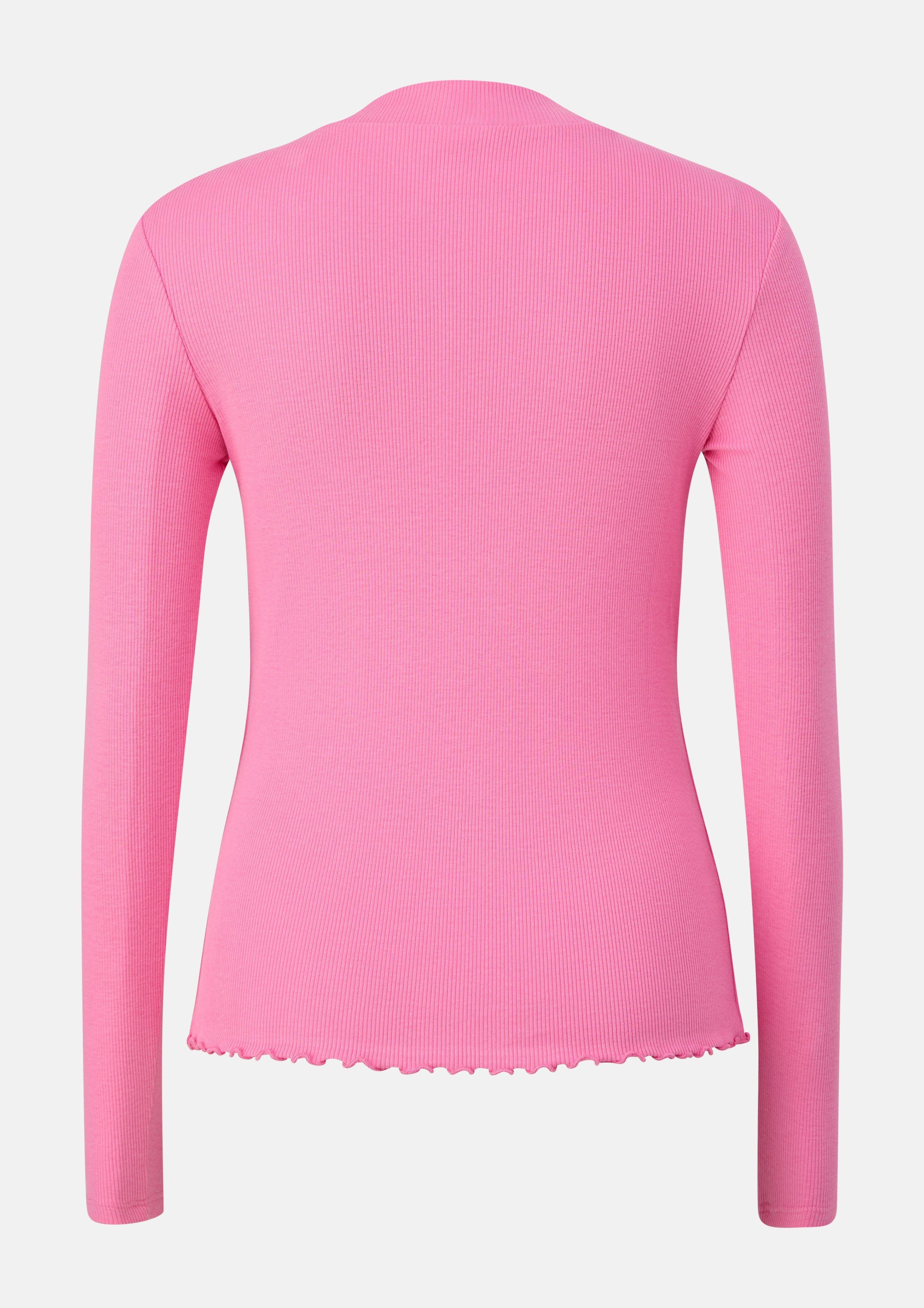 Junior T-shirt côtelé coupe ajustée avec ourlet ondulé en rose de s.Oliver