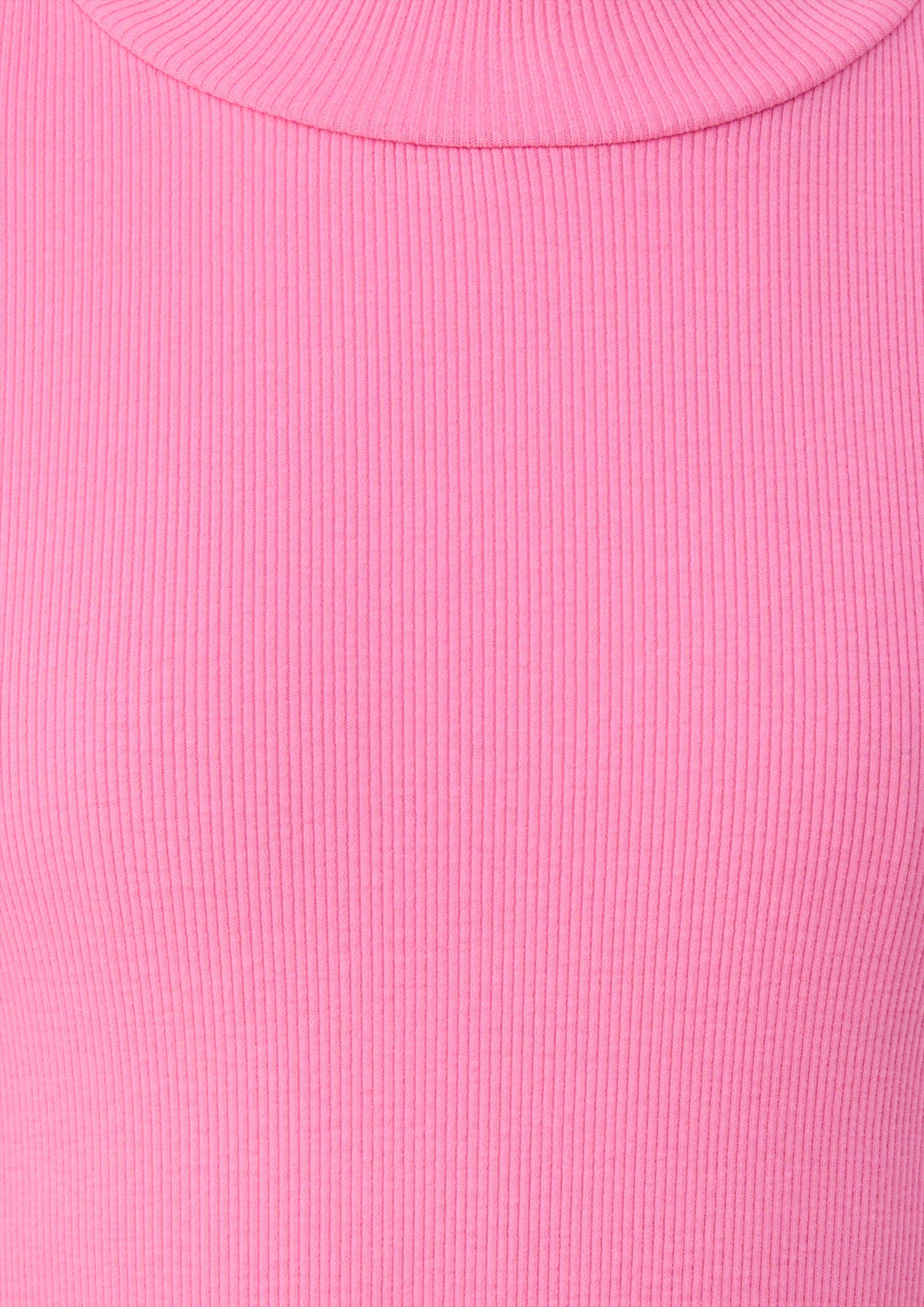Junior T-shirt côtelé coupe ajustée avec ourlet ondulé en rose de s.Oliver