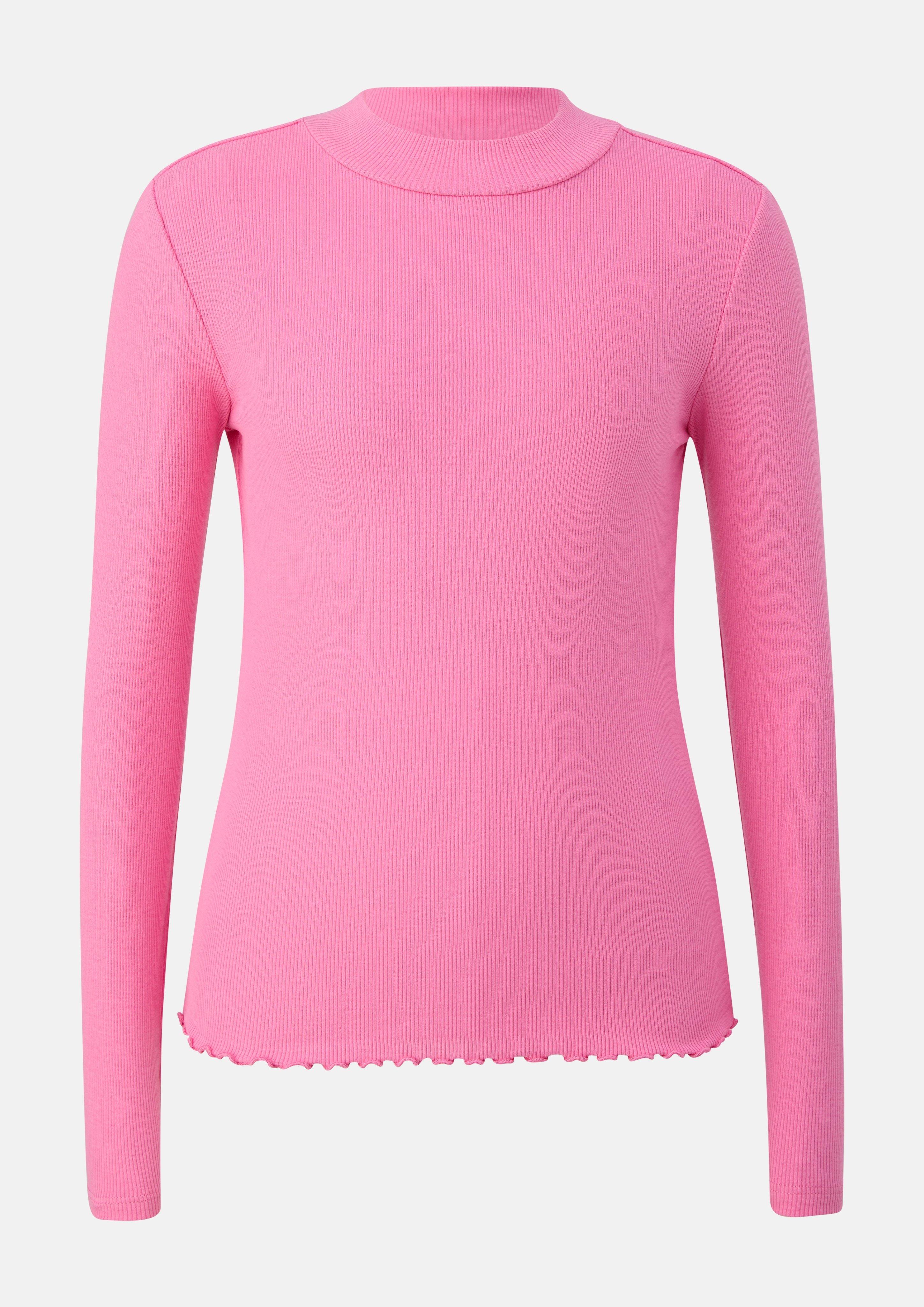 Junior T-shirt côtelé coupe ajustée avec ourlet ondulé en rose de s.Oliver