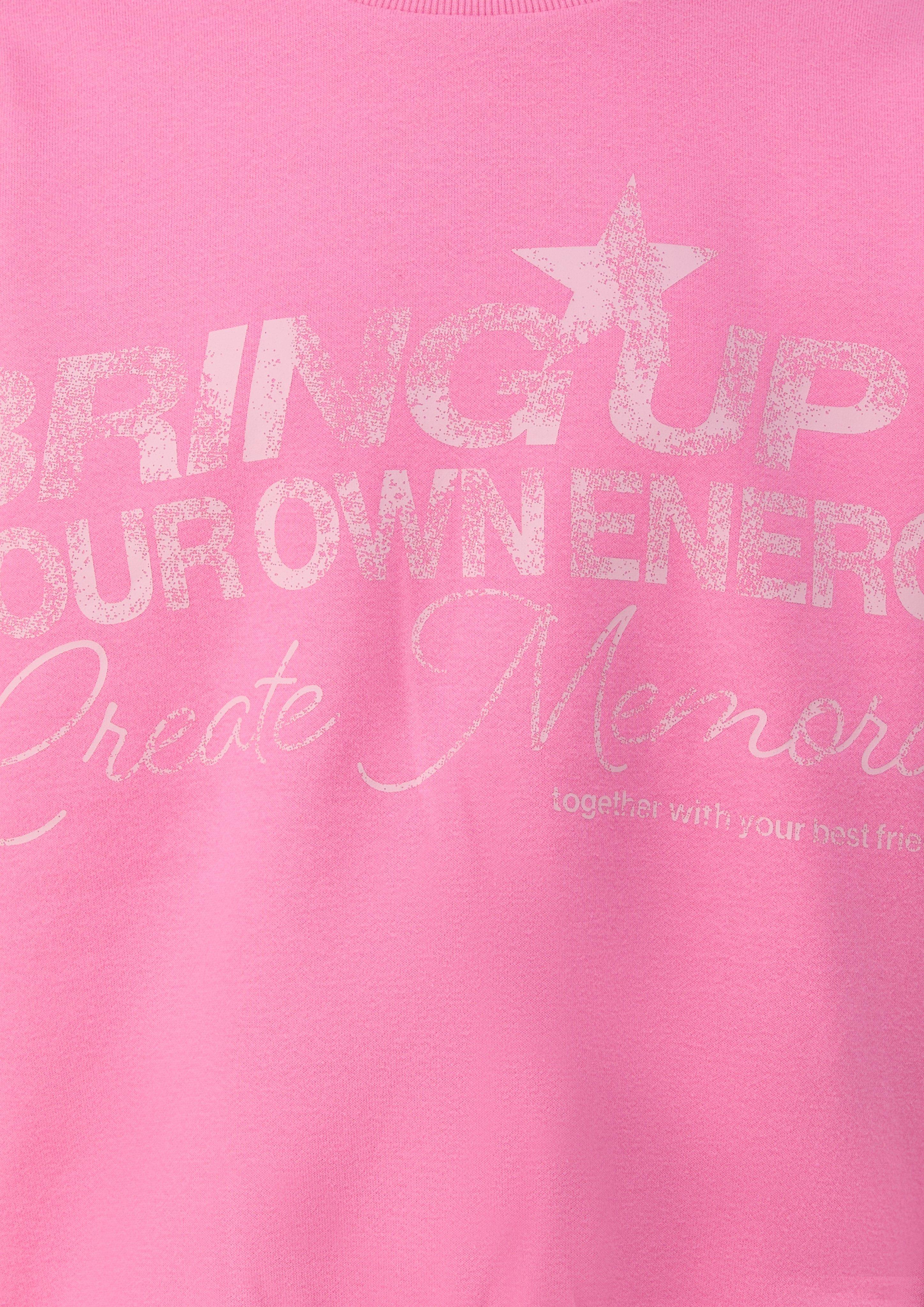 Kinder Kuscheliges Sweatshirt mit Print in pink von s.Oliver