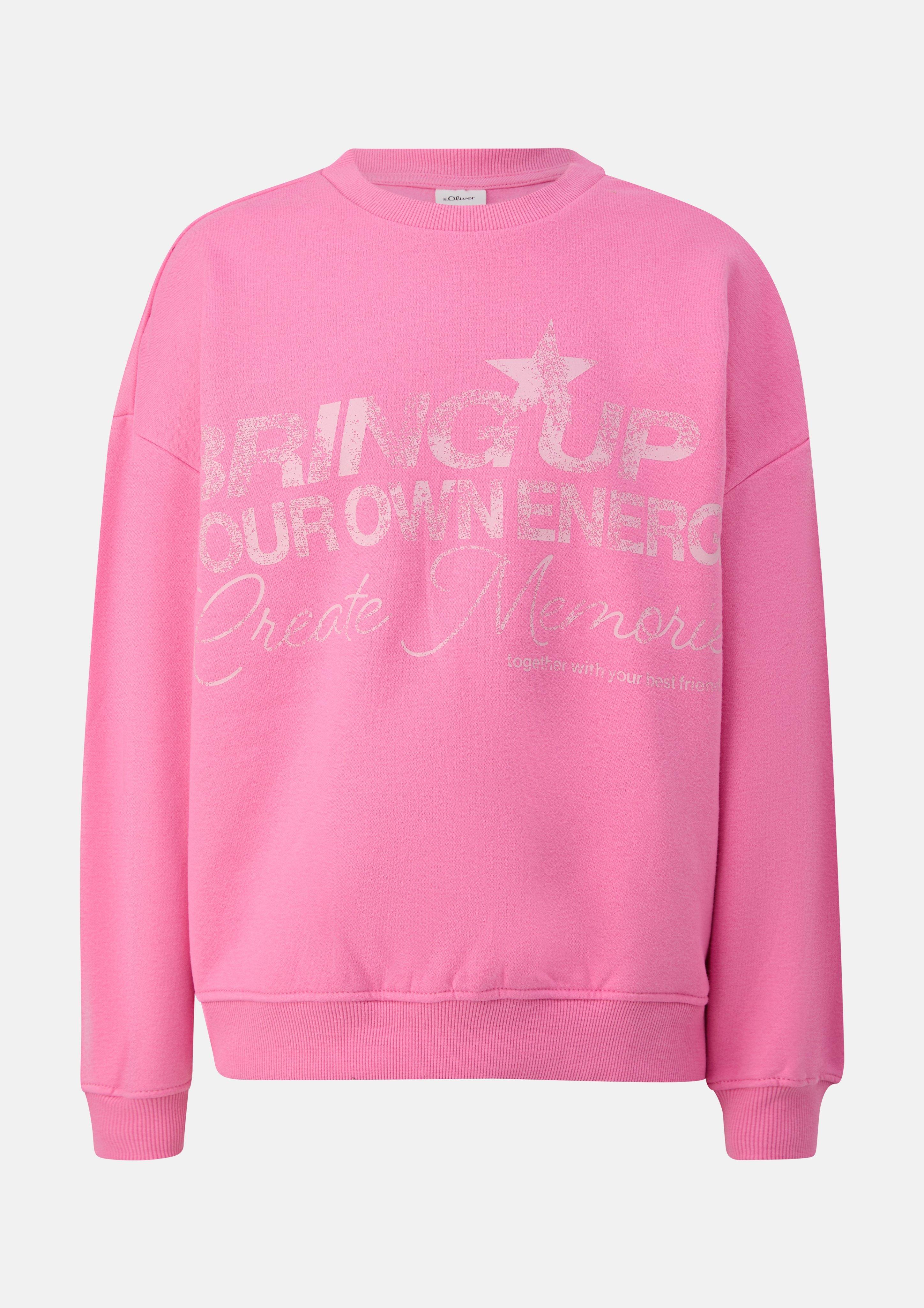 Kinder Kuscheliges Sweatshirt mit Print in pink von s.Oliver