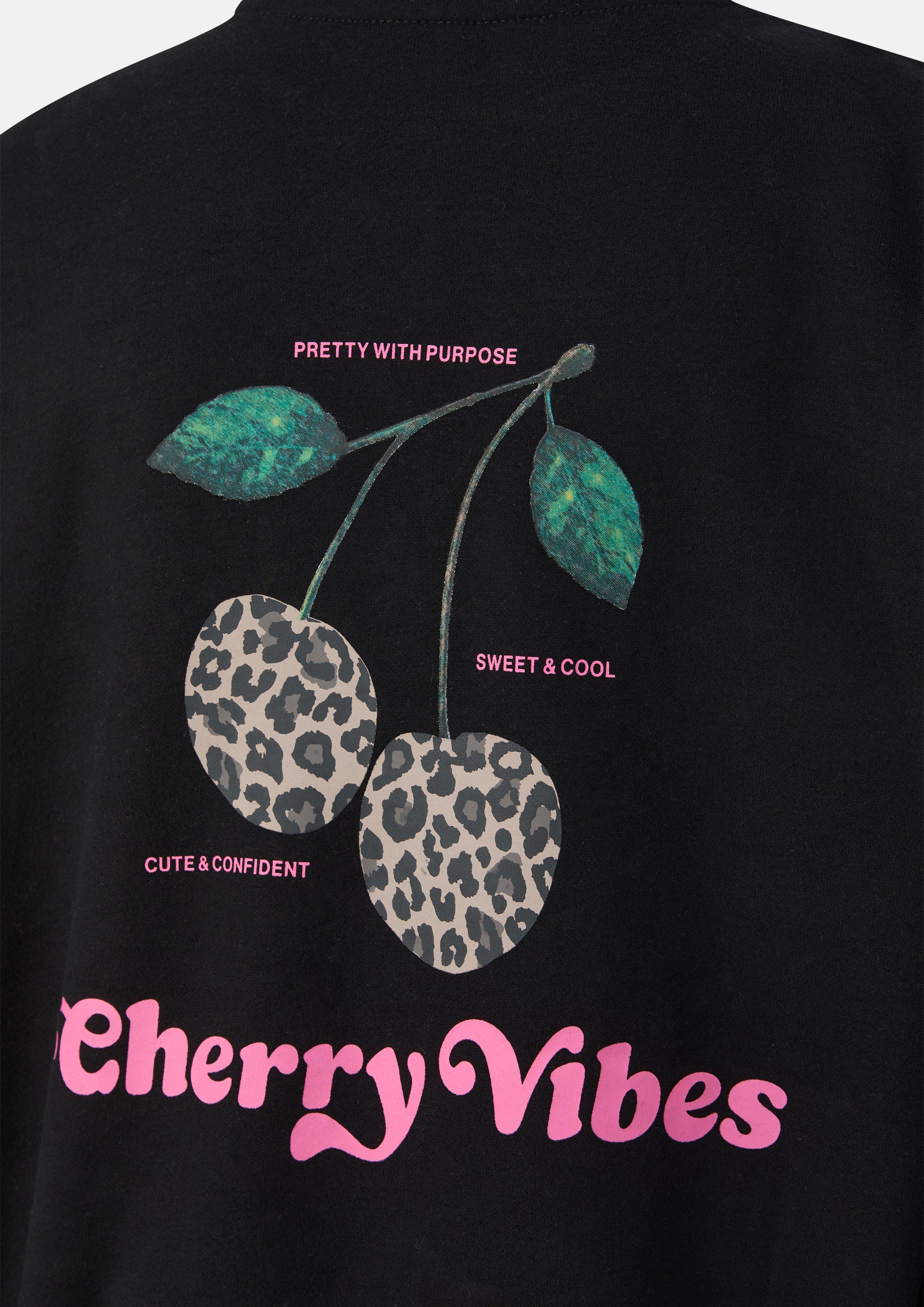 Kinder Kuscheliges Sweatshirt mit Print in schwarz von s.Oliver