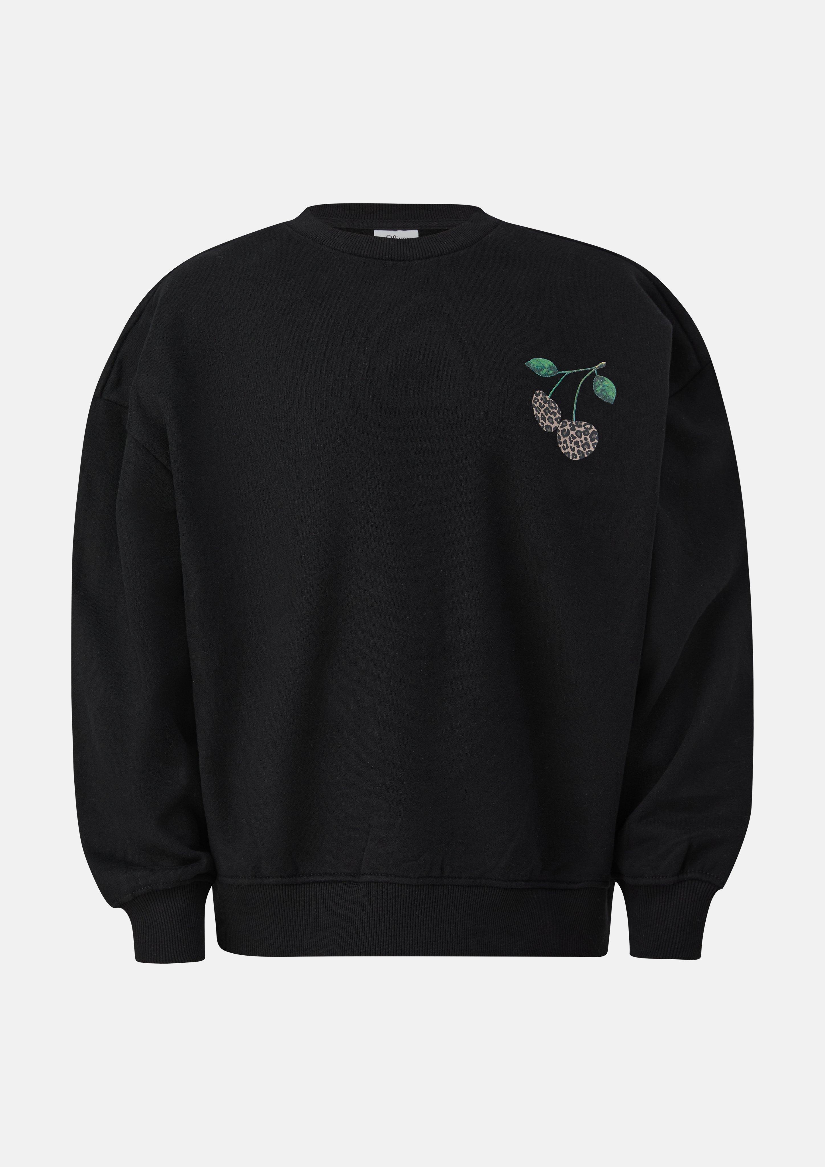 Kinder Kuscheliges Sweatshirt mit Print in schwarz von s.Oliver