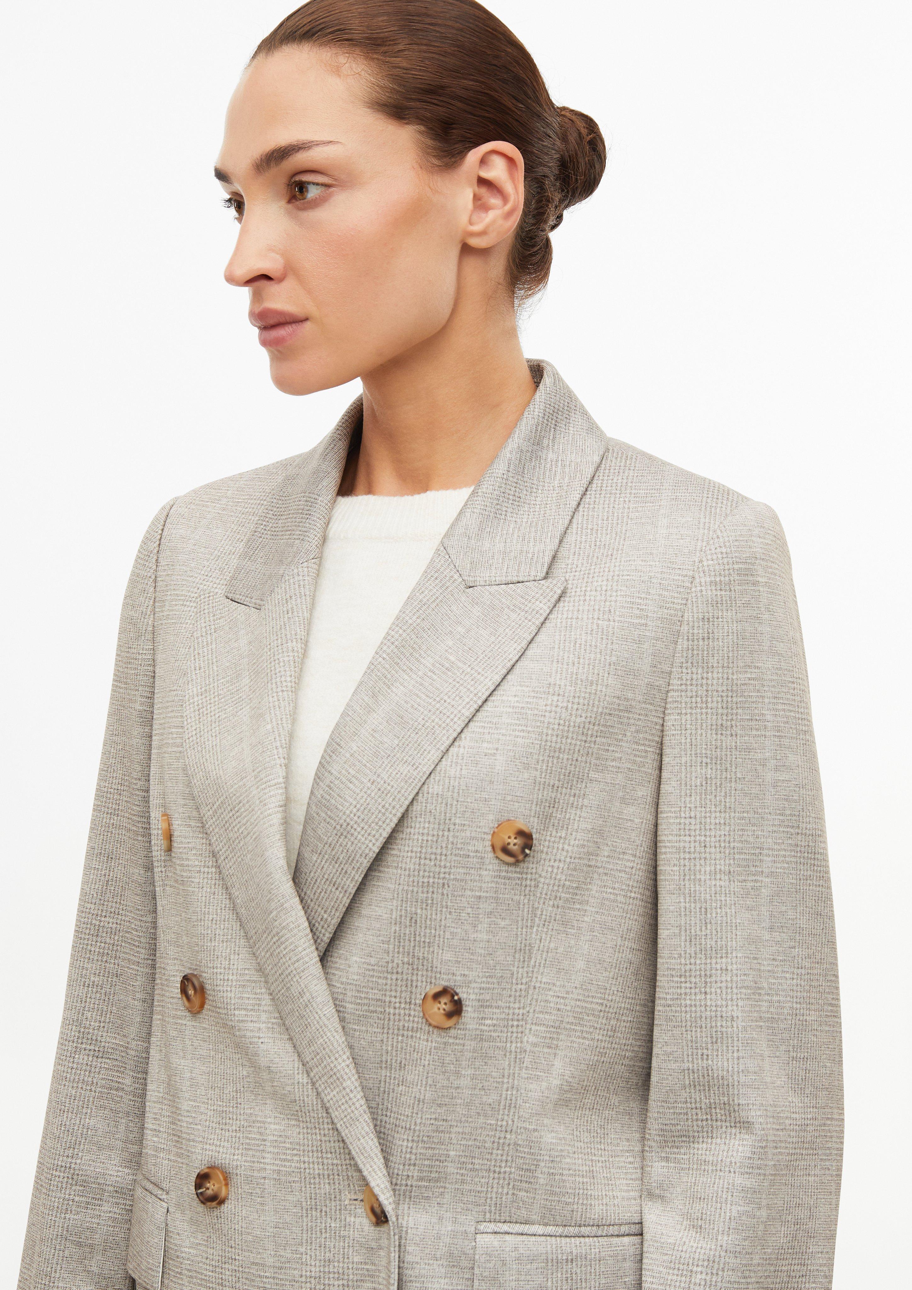 Dames Blazer met dubbele rij knopen en een subtiel patroon in beige van s.Oliver BLACK LABEL