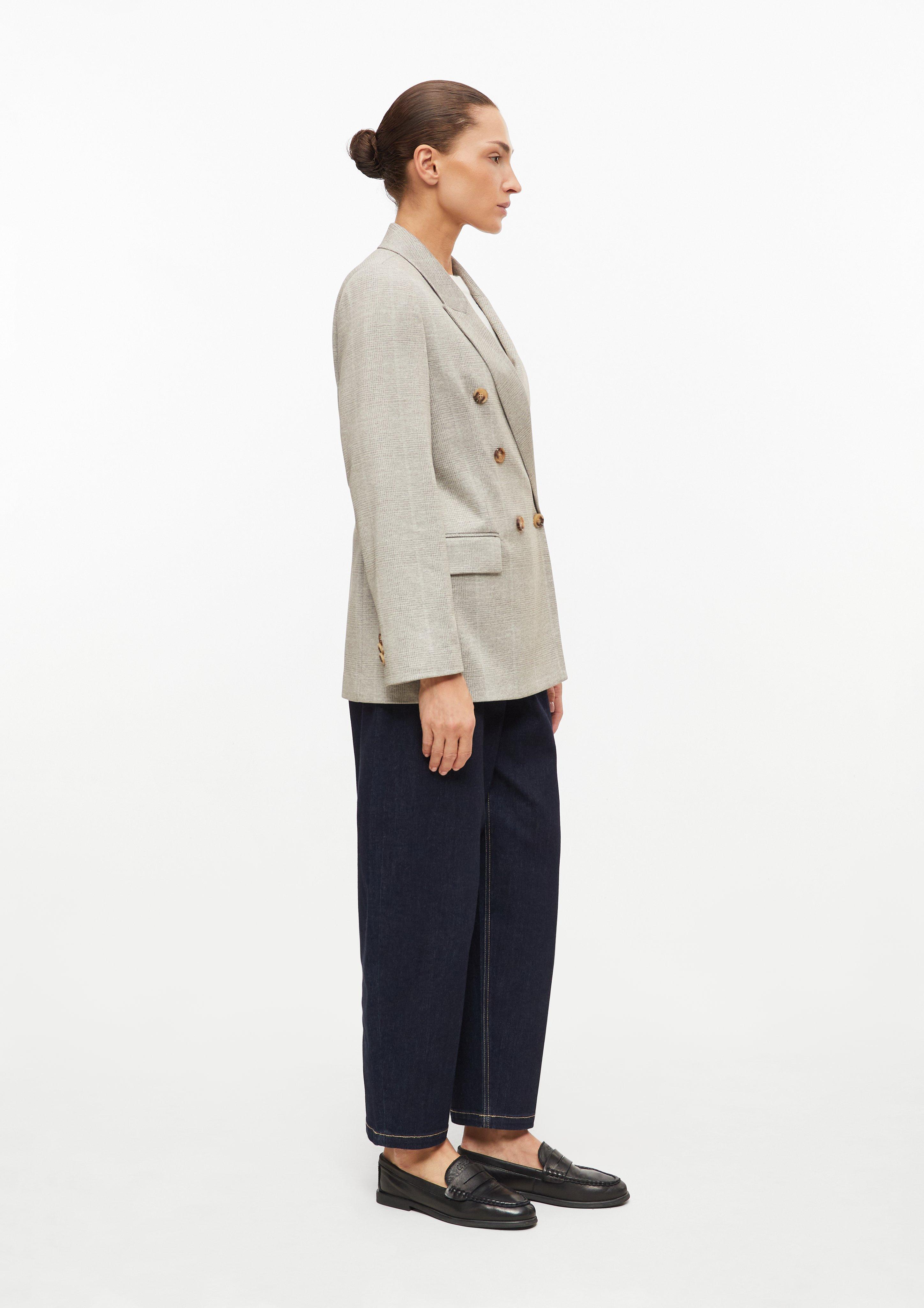 Dames Blazer met dubbele rij knopen en een subtiel patroon in beige van s.Oliver BLACK LABEL