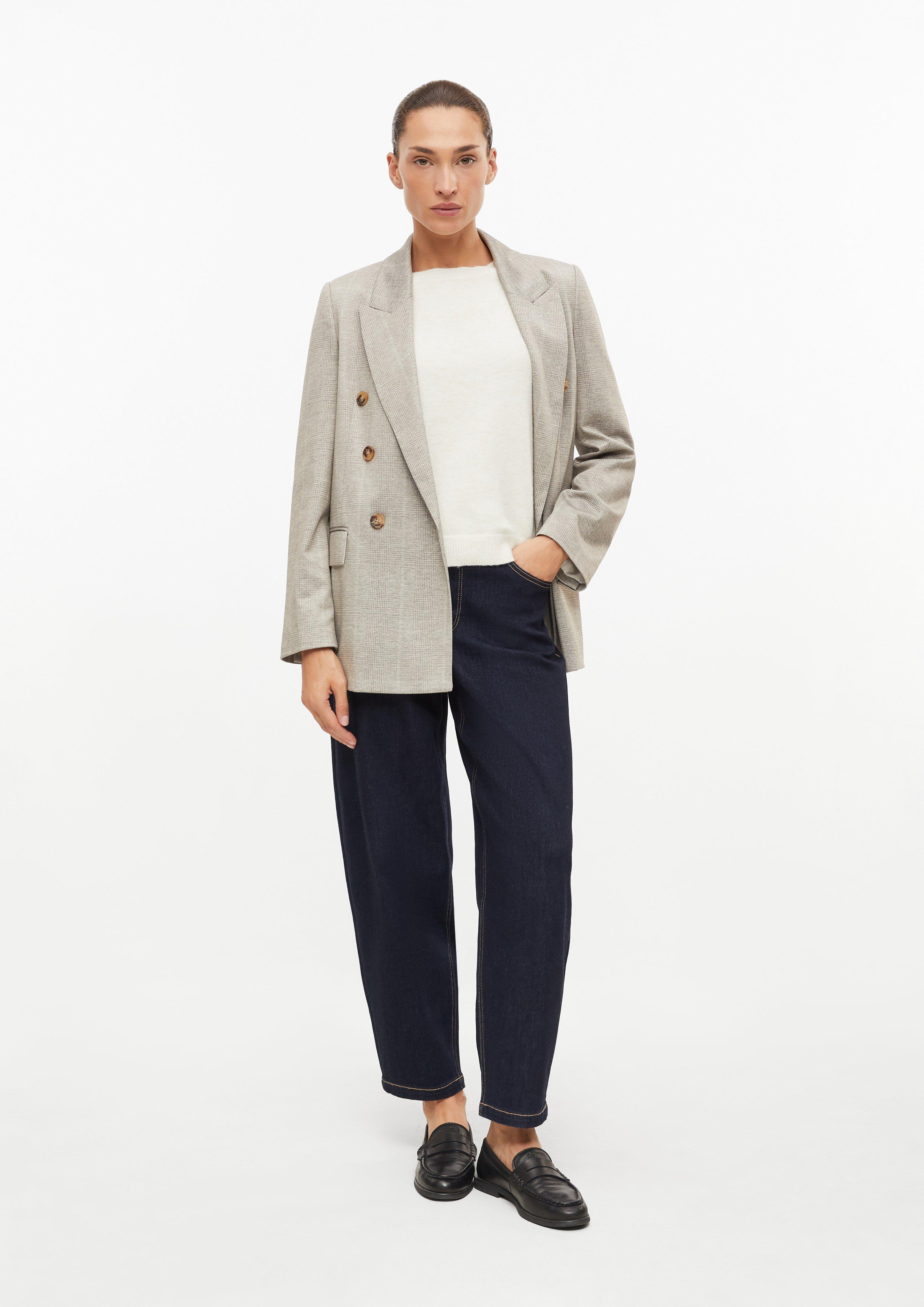 Dames Blazer met dubbele rij knopen en een subtiel patroon in beige van s.Oliver BLACK LABEL