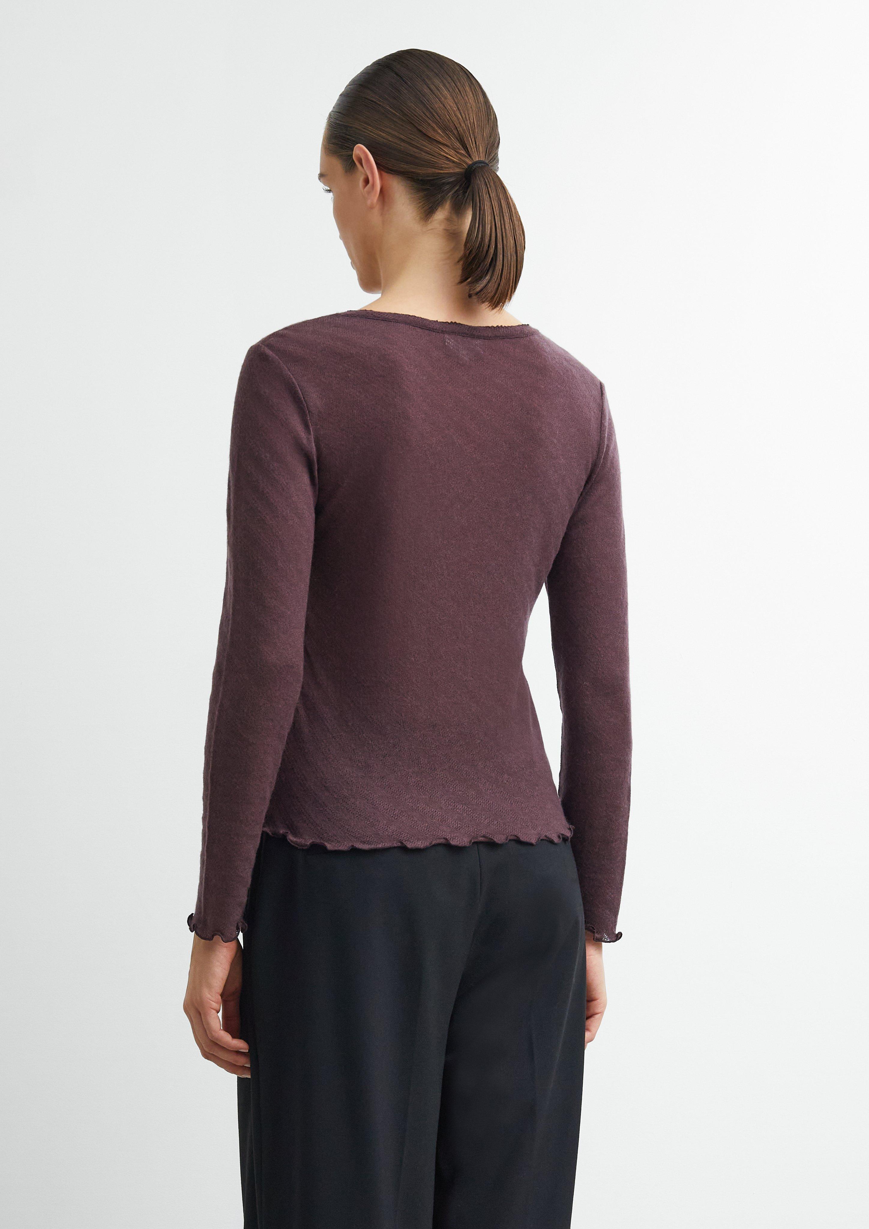Femmes T-shirt à manches longues avec motif ajouré en violet de COMMA