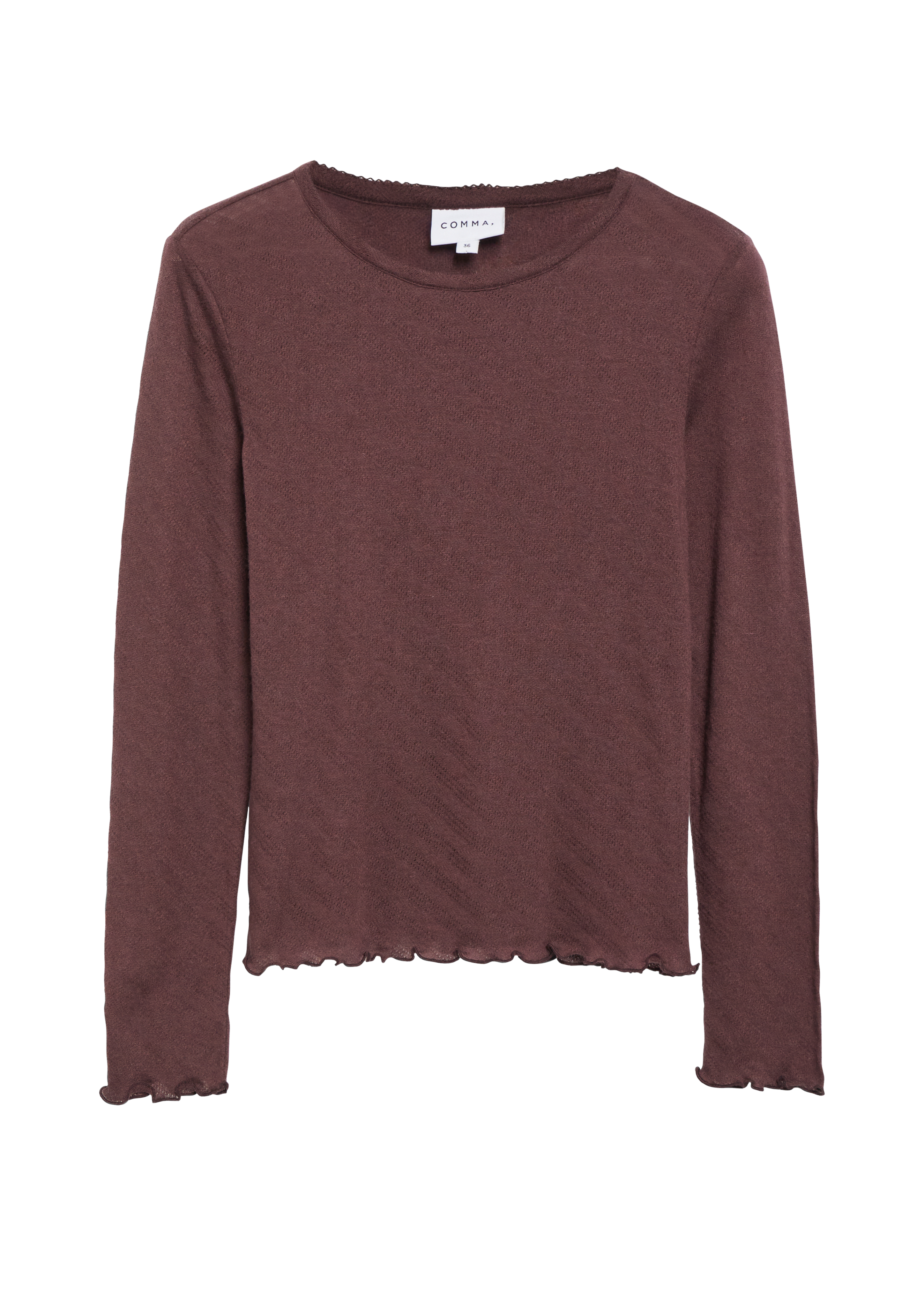 T-shirt met lange mouwen en ajourpatroon