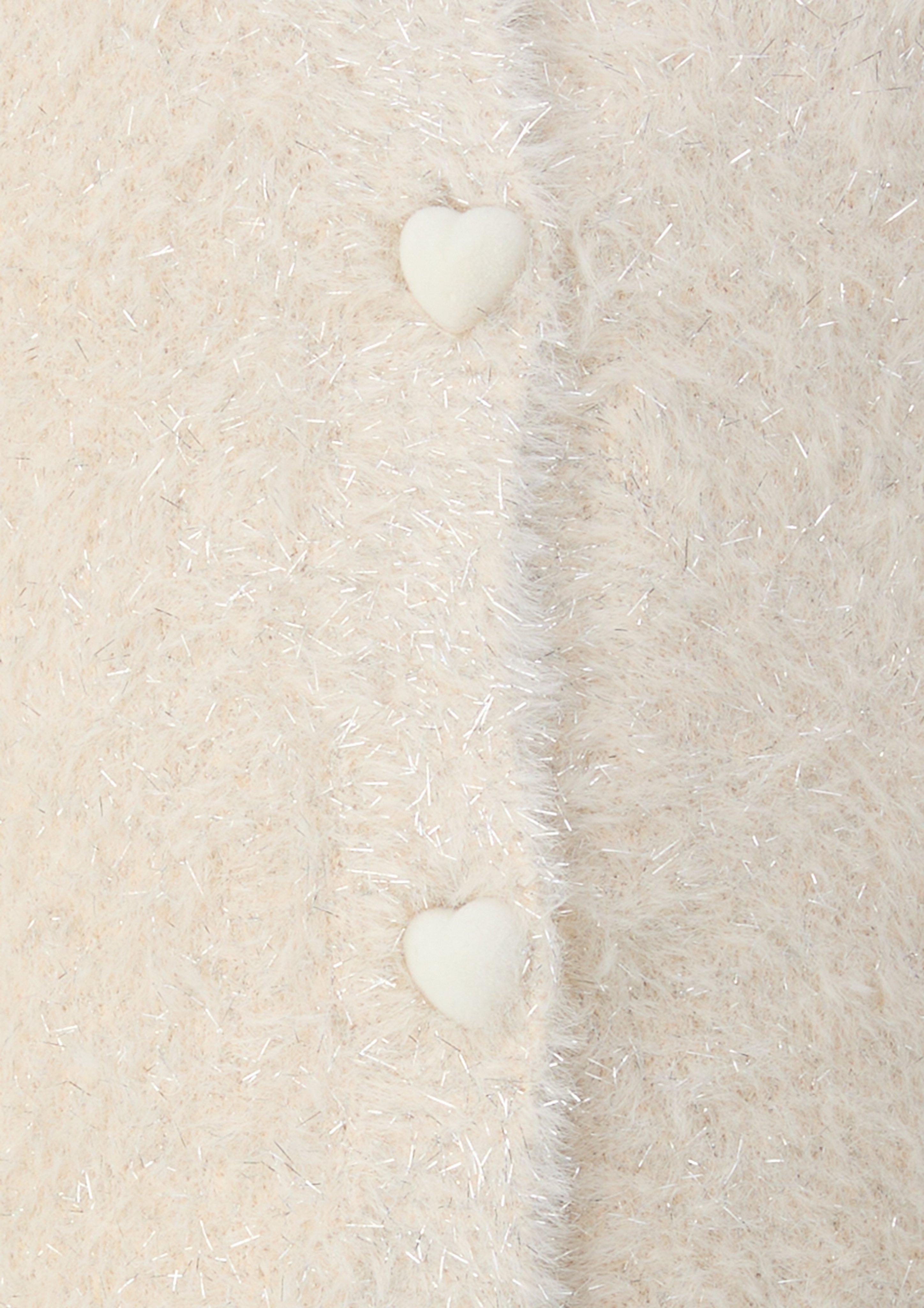 Kinder Weiche Strickjacke mit Glitzergarn in beige von s.Oliver