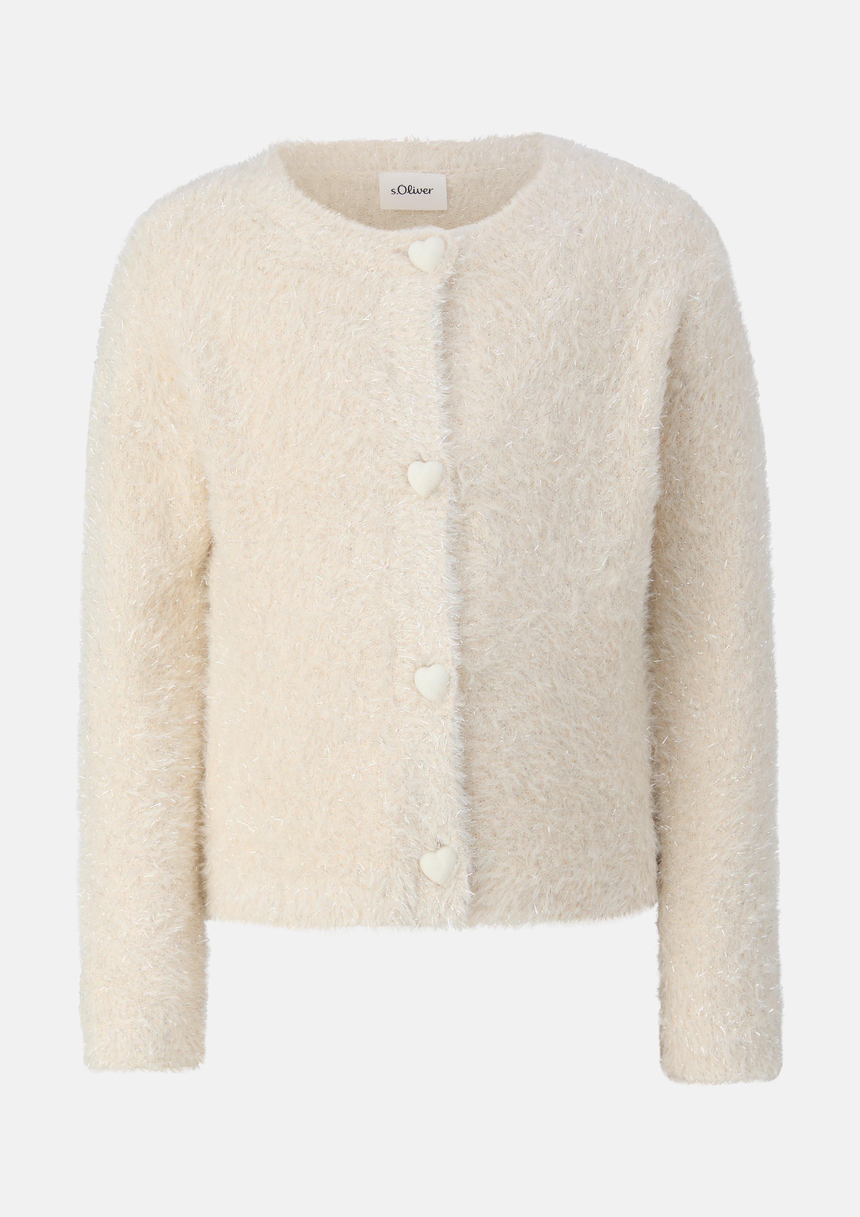 Weiche Strickjacke mit Glitzergarn in Farbe helles beige von s.Oliver