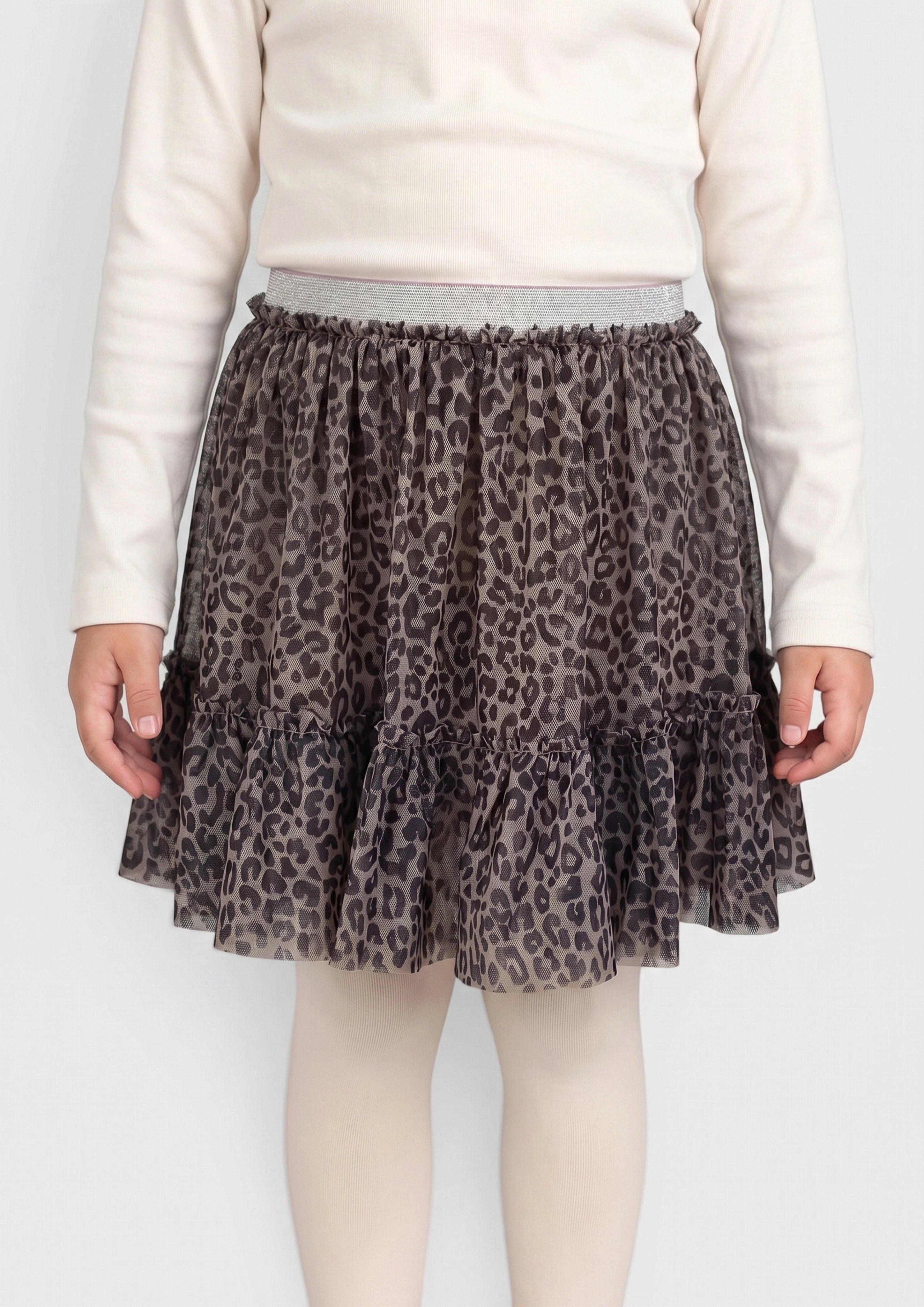 Kinder Rock mit Leomuster und integrierter Shorts in beige von s.Oliver
