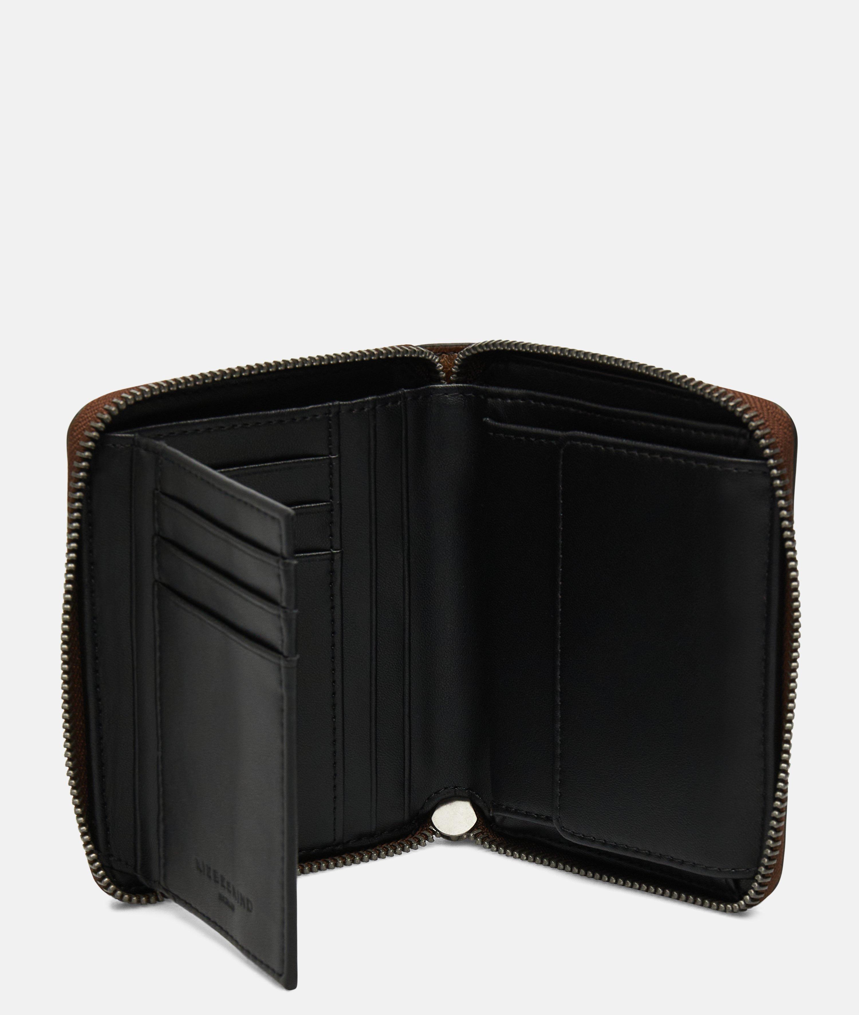 Wallet in brown, black & red